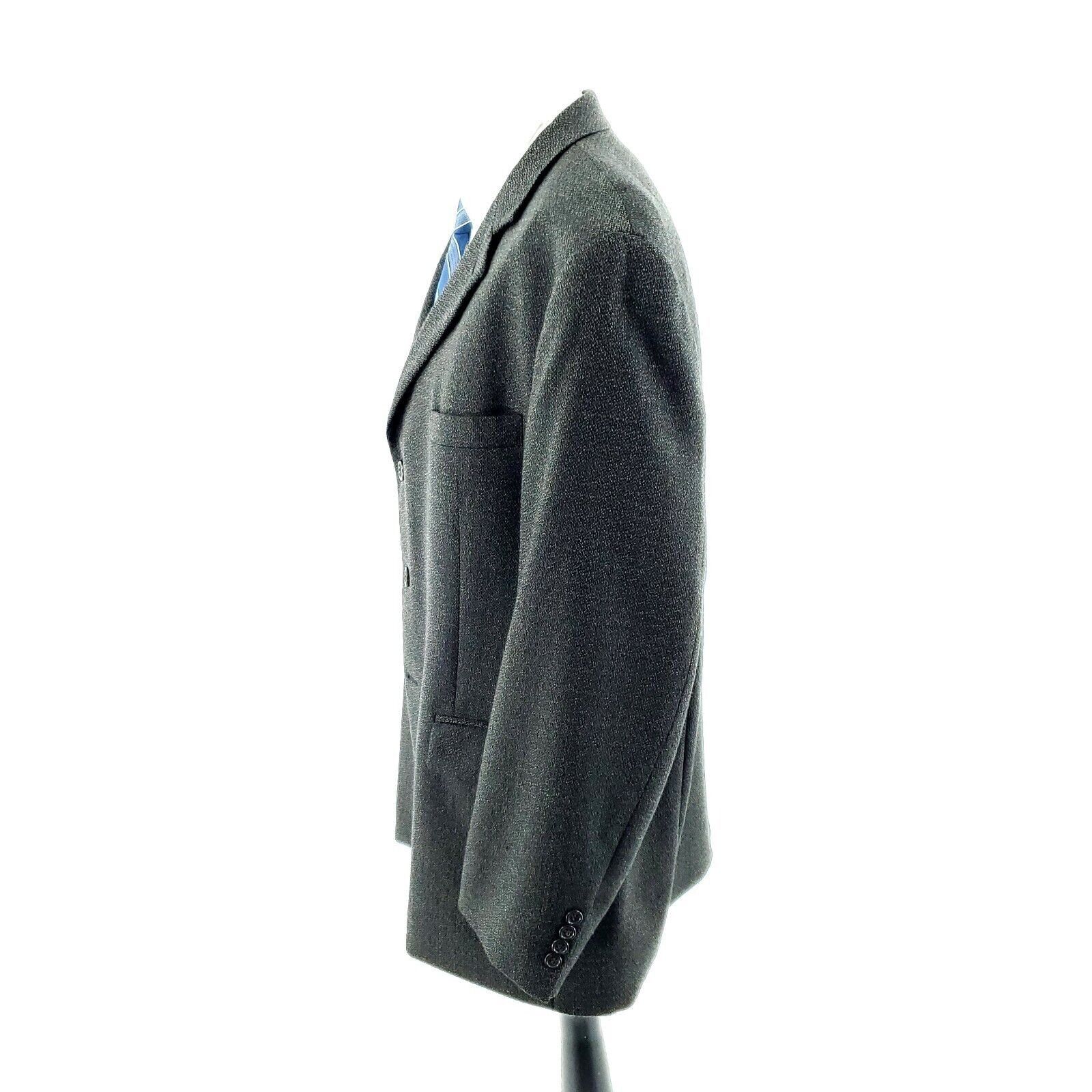 Joseph & Feiss Joseph & Feiss Tweed Wool 3 Button Sport Coat 46R Green Blue Size 46R - 4 Thumbnail