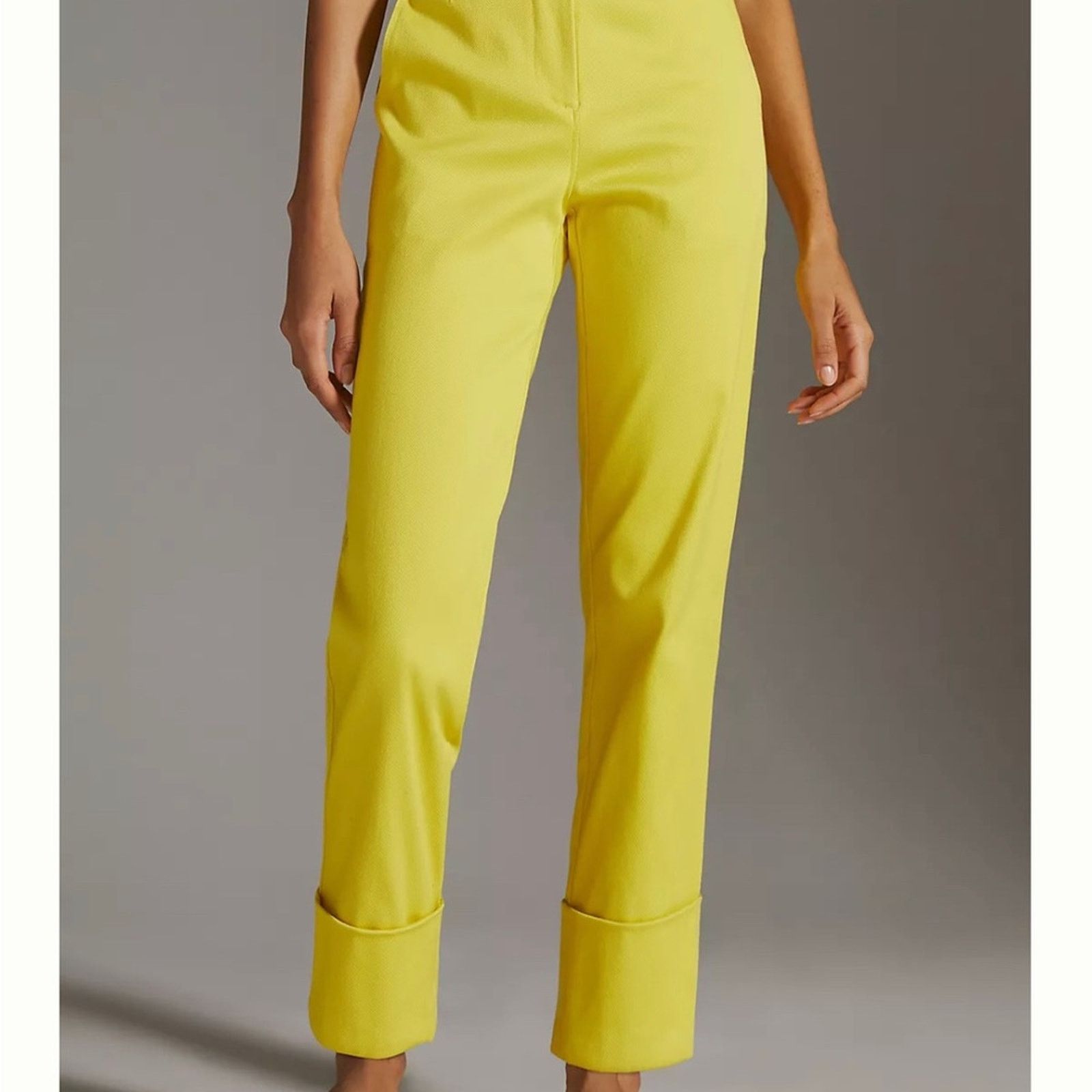 Anthropologie Maeve Anthropologie Cigarette Capri Pants NWT yellow 2P Size 26" / US 2 / IT 38 - 4 Thumbnail
