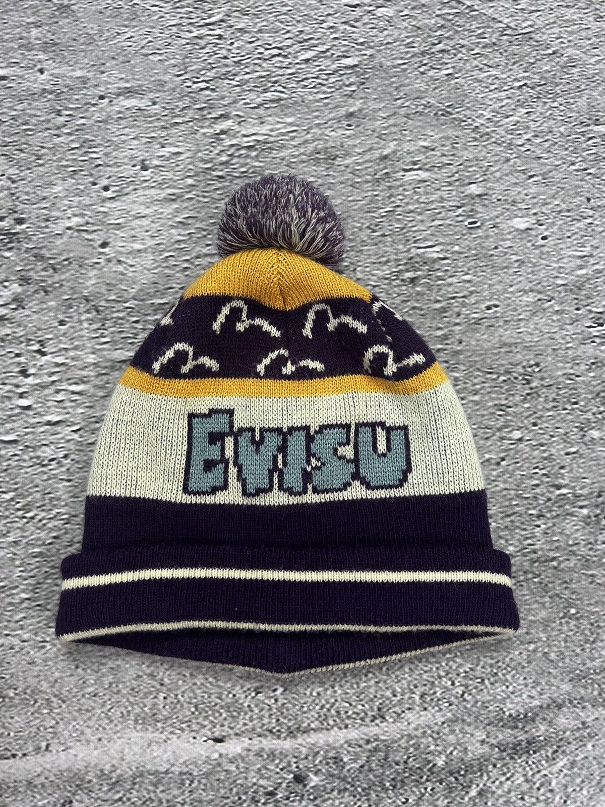 Evisu × Vintage Evisu beanie Y2K seagulls purple big logo Size ONE SIZE - 1 Thumbnail