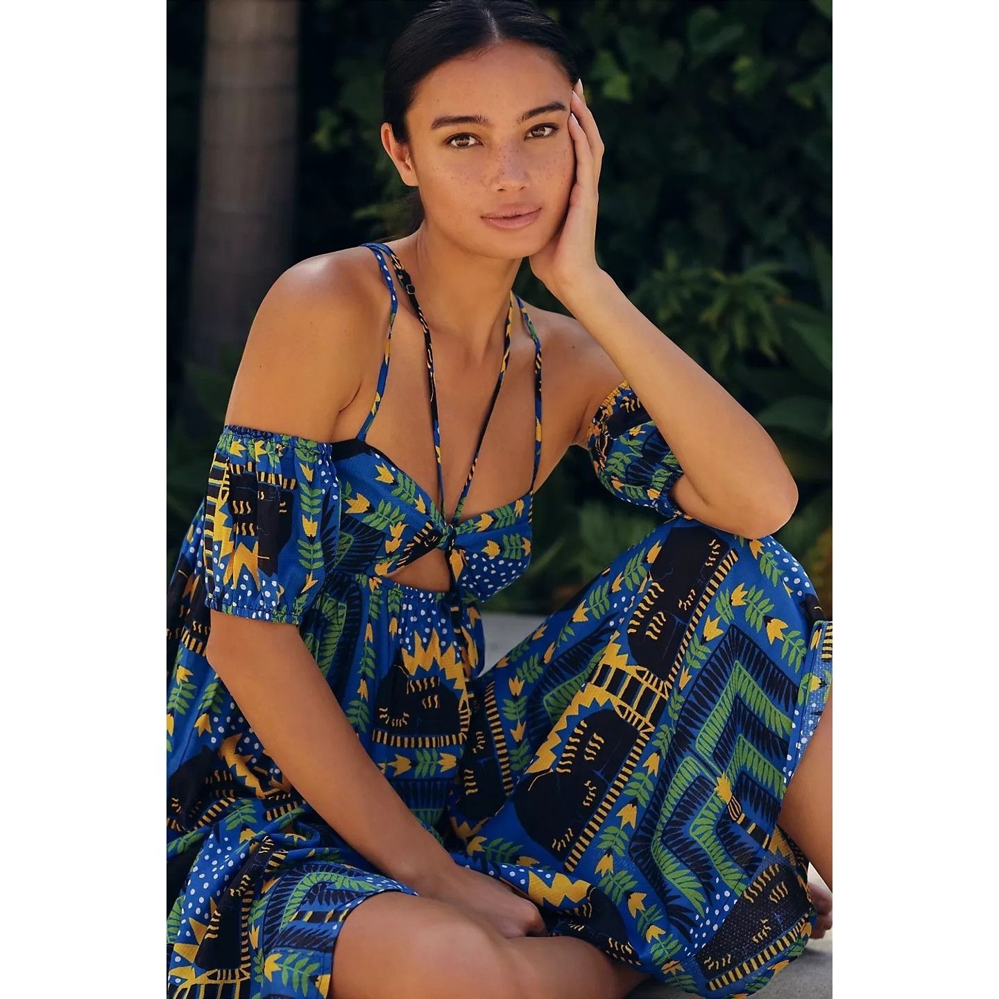 Anthropologie João Incerti Strappy Maxi with Removable Drop Shoulder Sleev Size XS / US 0-2 / IT 36-38 - 2 Thumbnail