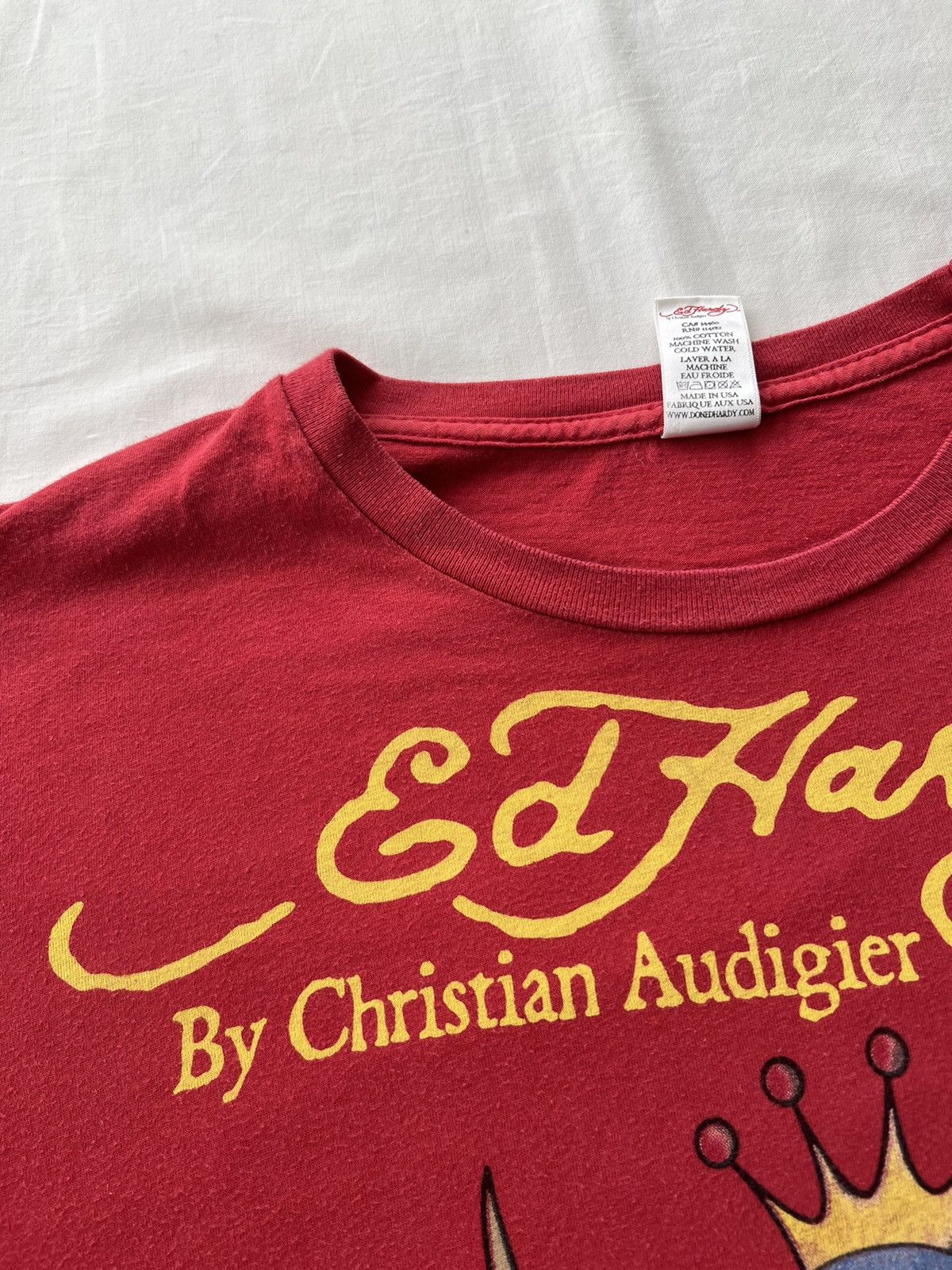 Ed Hardy Ed Hardy Christian Audigier Eagle Skull Y2k Red T-shirt Size US L / EU 52-54 / 3 - 4 Thumbnail