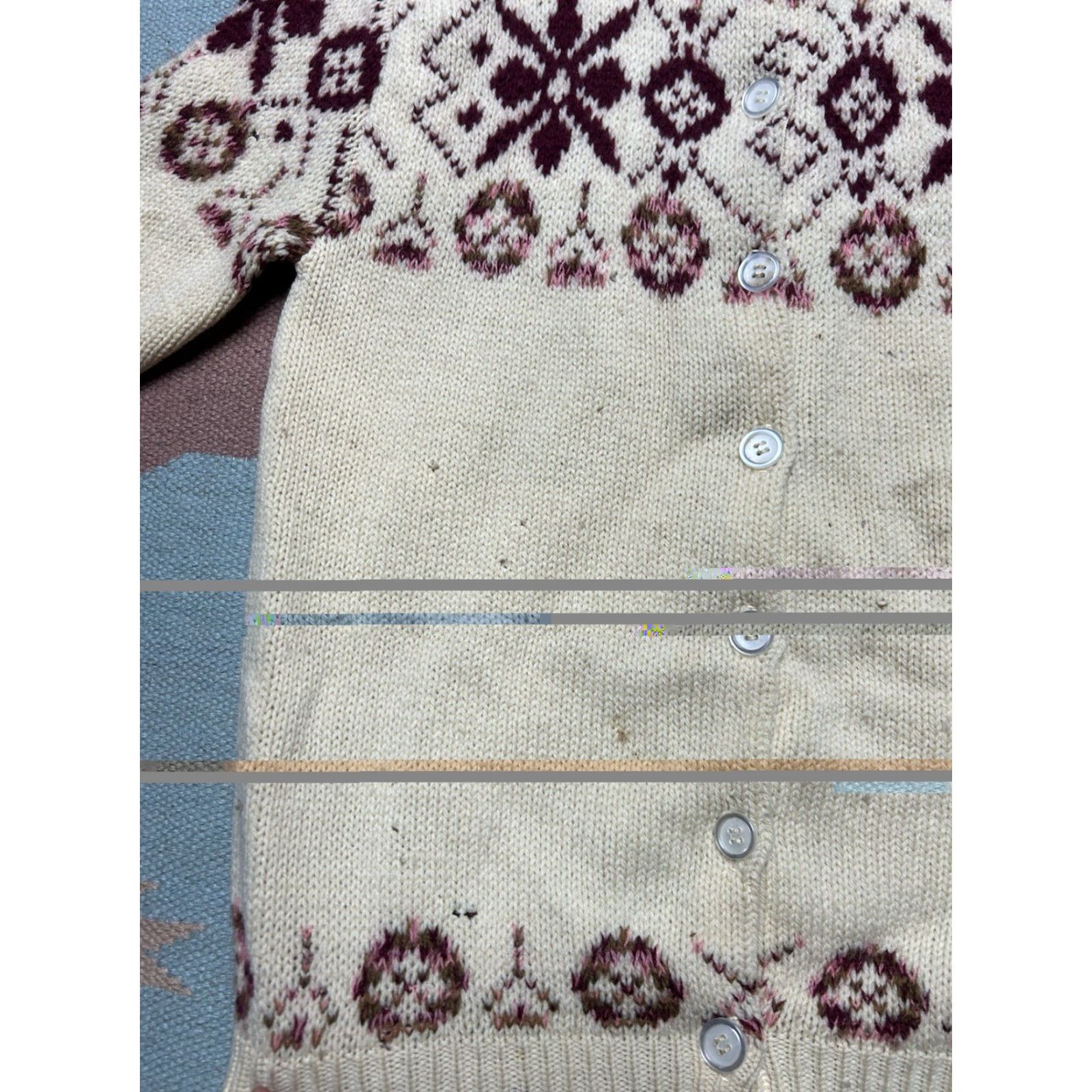 Vintage VINTAGE 1960s wool cardigan sweater Tami Icelandic Nordic distressed women’s M? Shirt Womens Size S / US 4 / IT 40 - 5 Thumbnail