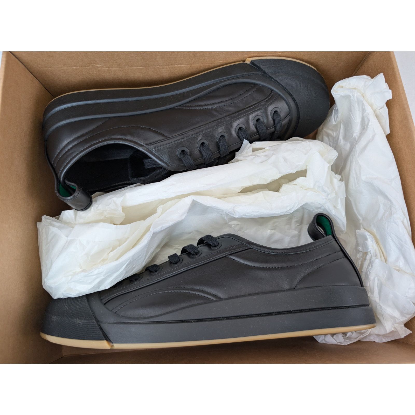 Bottega Veneta o1rshd1 City Calfskin Vulcan Sneakers in Black Size US 12 / EU 45 - 18 Thumbnail