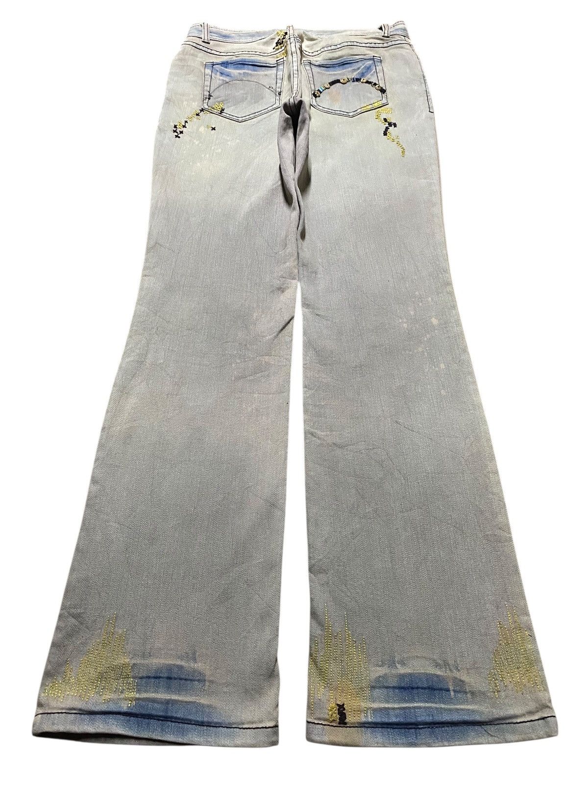 Japan Blue Vintage Max Blue Nice Wash Custom Embroidery Flare Jeans Size US 28 / EU 44 - 2 Thumbnail