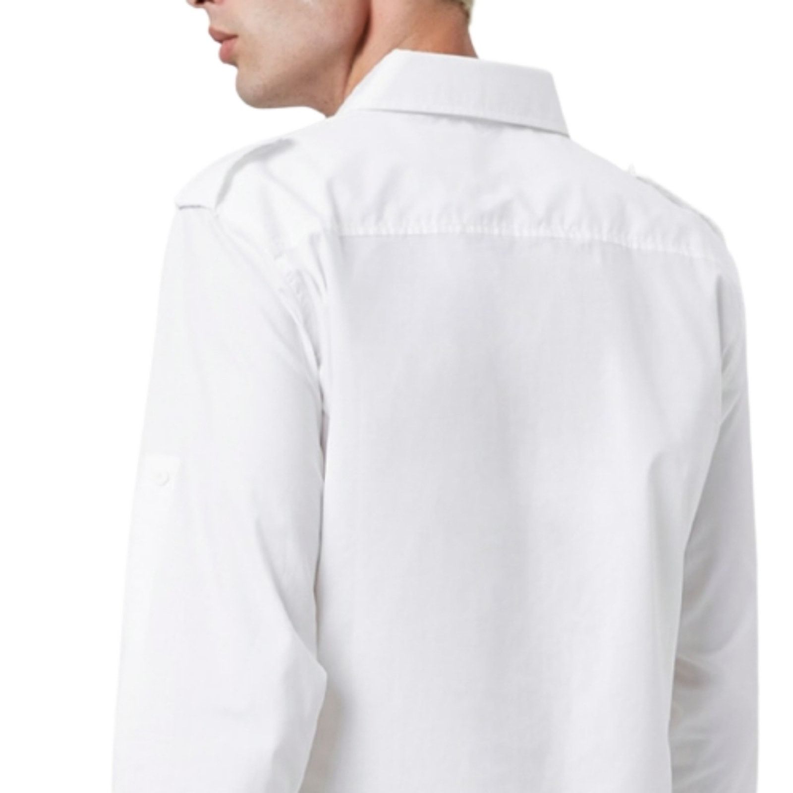 Other WHITE ☆ FRONT FLAP POCKET ☆ EPILET SHOULDER SHIRT ☆ XL Size US XL / EU 56 / 4 - 6 Thumbnail