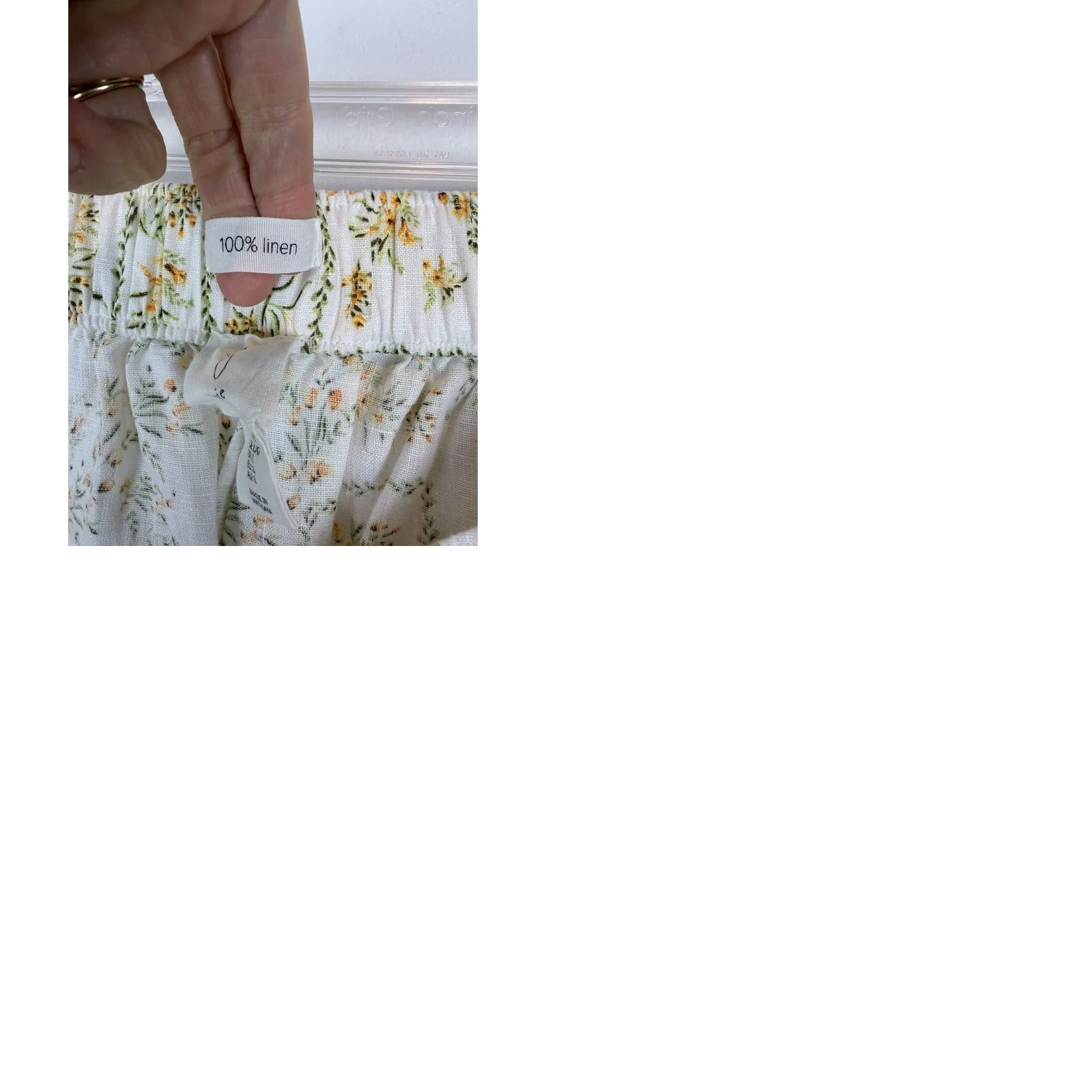 Joie Joie Linen Floral Maxi Skirt XL Large Pockets Yellow Cottagecore Prairie Size 40" / US 18 - 9 Thumbnail
