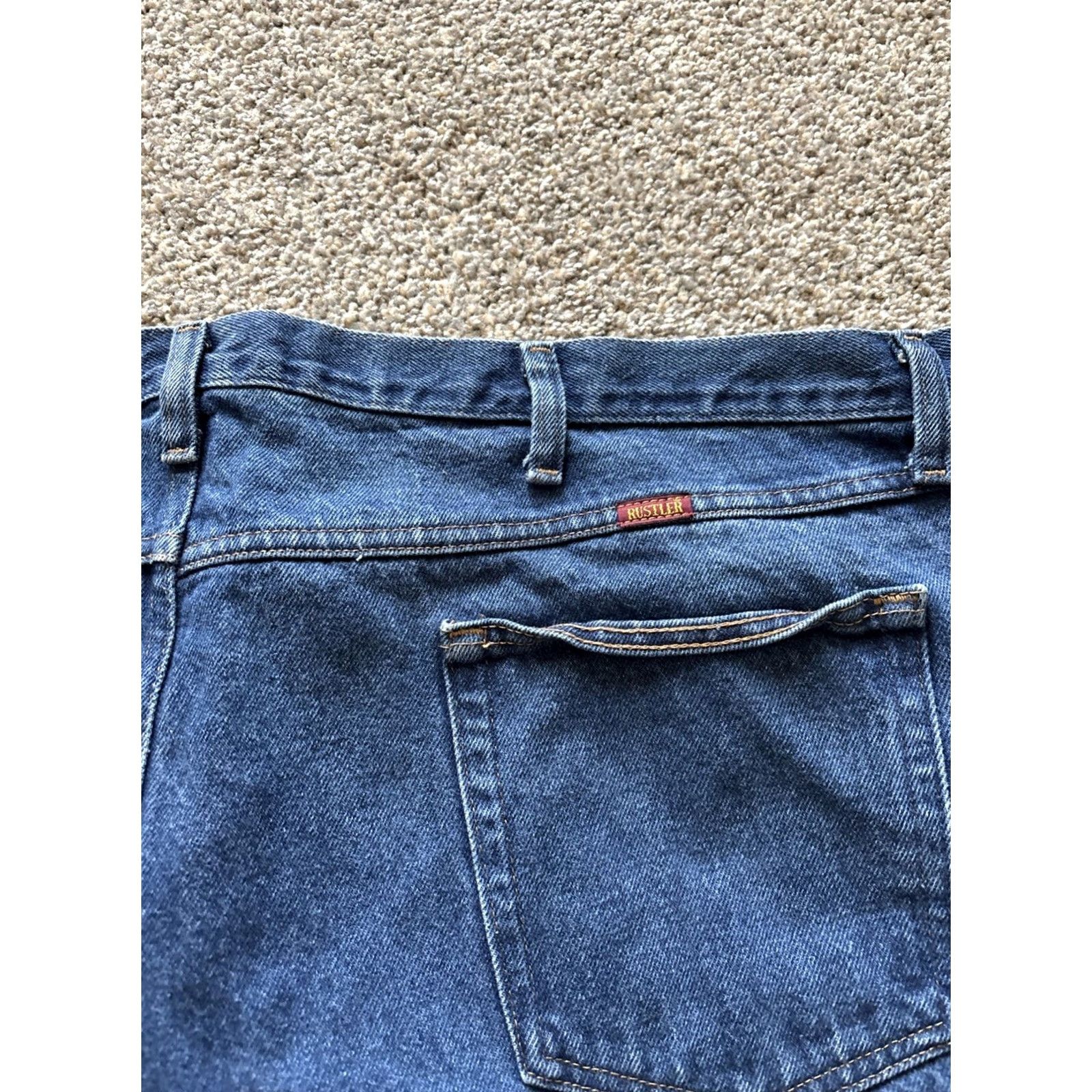 Wrangler VINTAGE Wrangler Jeans Dark Wash 48X29 5-Pocket Denim Cotton Regular Straight Men Winter Spring Summer Fall Autumn Blue 30in Inseam Size US 32 / EU 48 - 4 Thumbnail