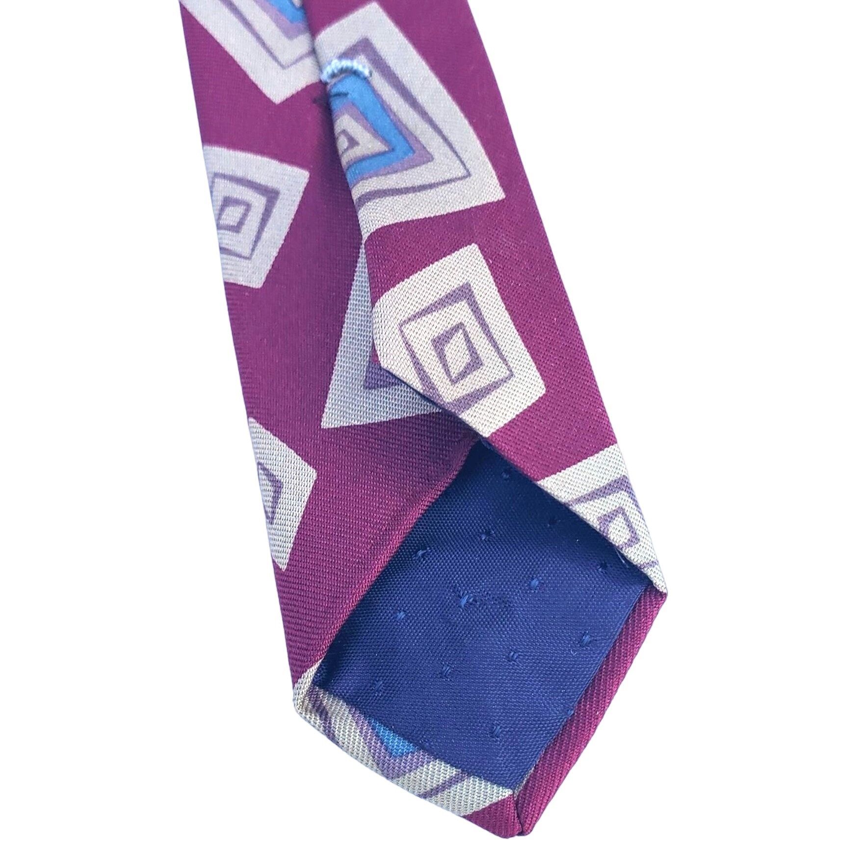 Burberry Burberrys of London Tie Silk Oxblood Abstract Pattern Cravat Size ONE SIZE - 10 Thumbnail