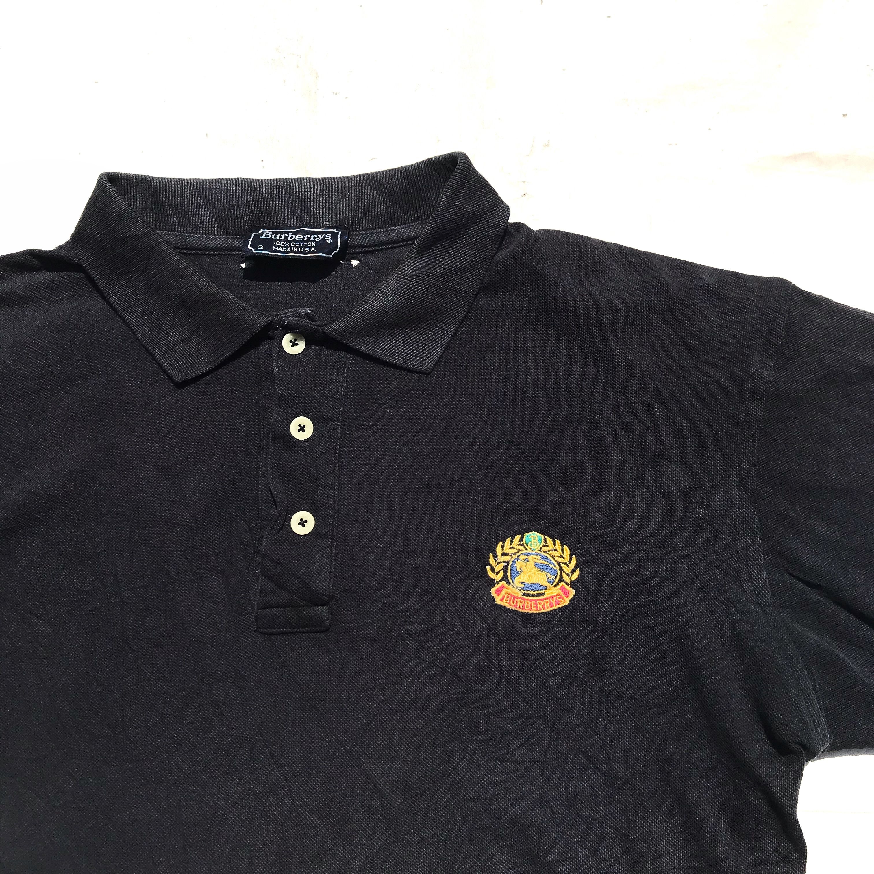Burberry Vintage Burberrys Polo Shirt Made In USA Black Polo shirt Size US L / EU 52-54 / 3 - 2 Thumbnail