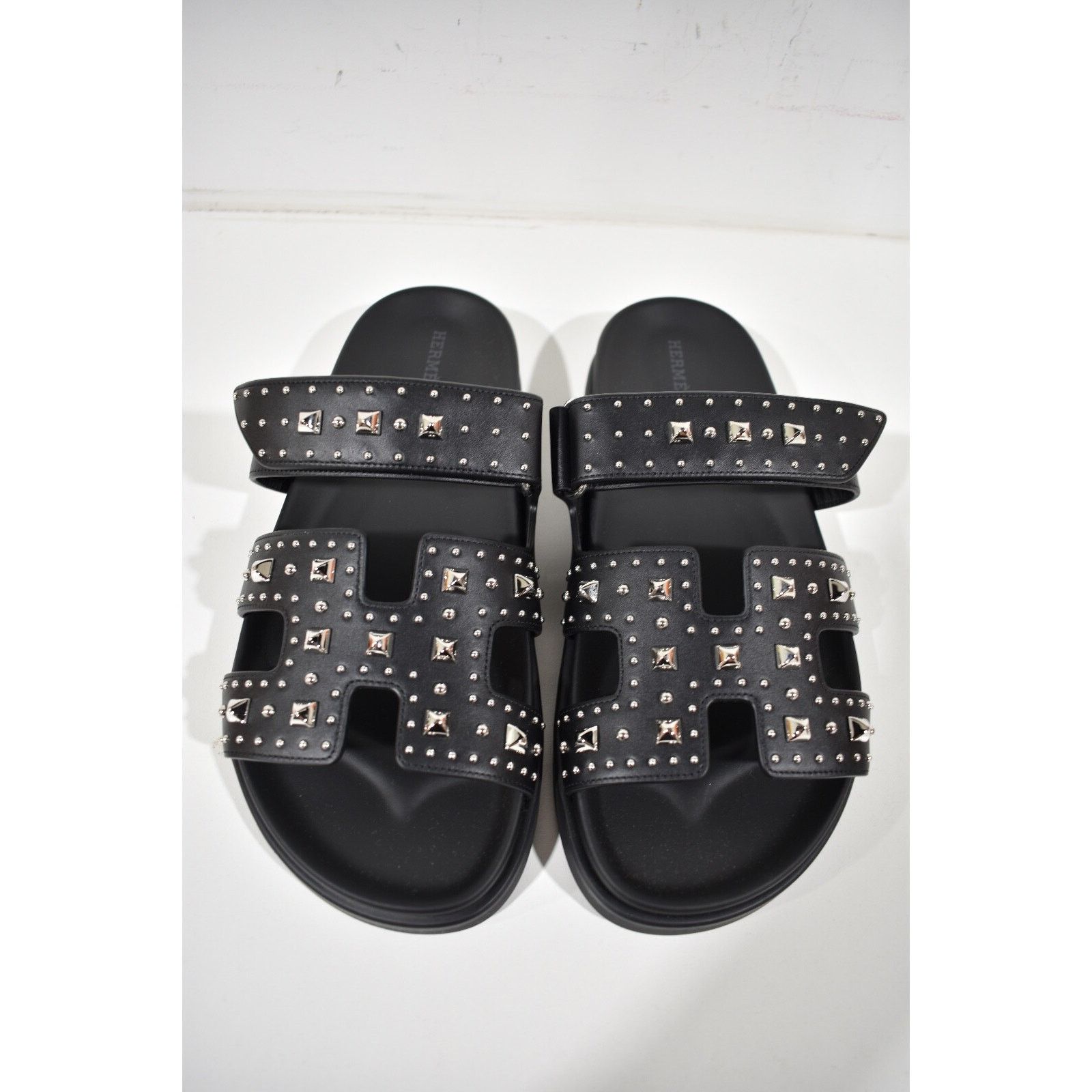 Hermes Hermes Chypre Sandal Black Studded Stud Punk Rock H Size US 7 / IT 37 - 7 Thumbnail