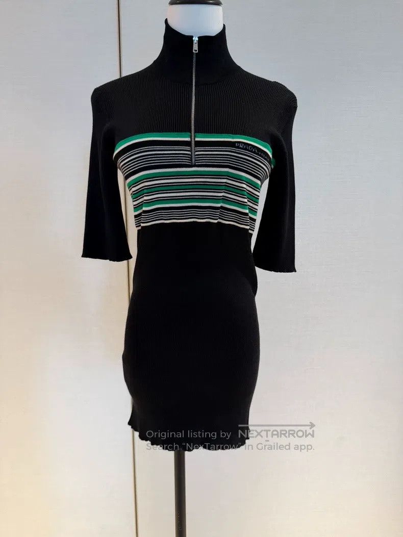 Prada Prada Striped zippered neckline dress Size M / US 6-8 / IT 42-44 - 1 Thumbnail