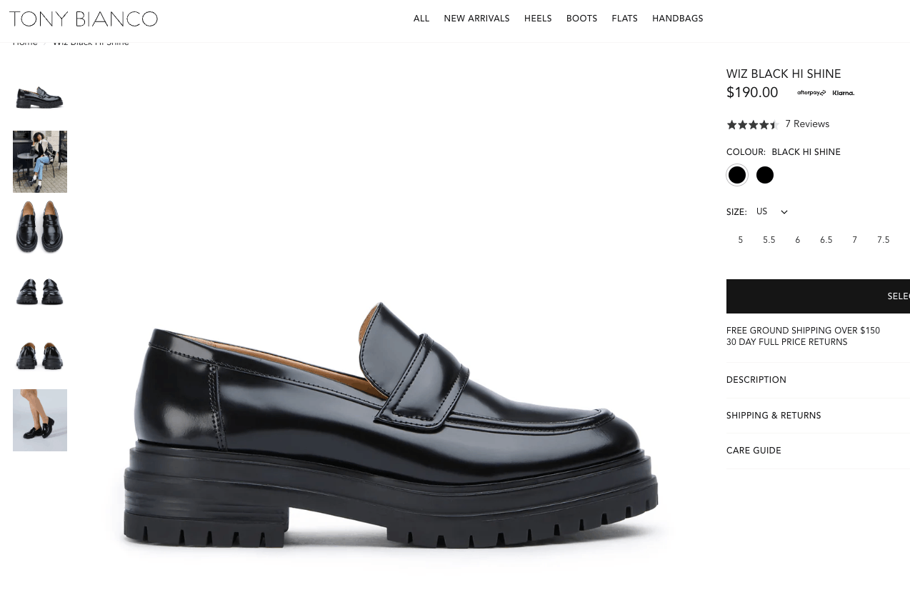 Tony Bianco Black Patent Leather Chunky Loafers Size 10