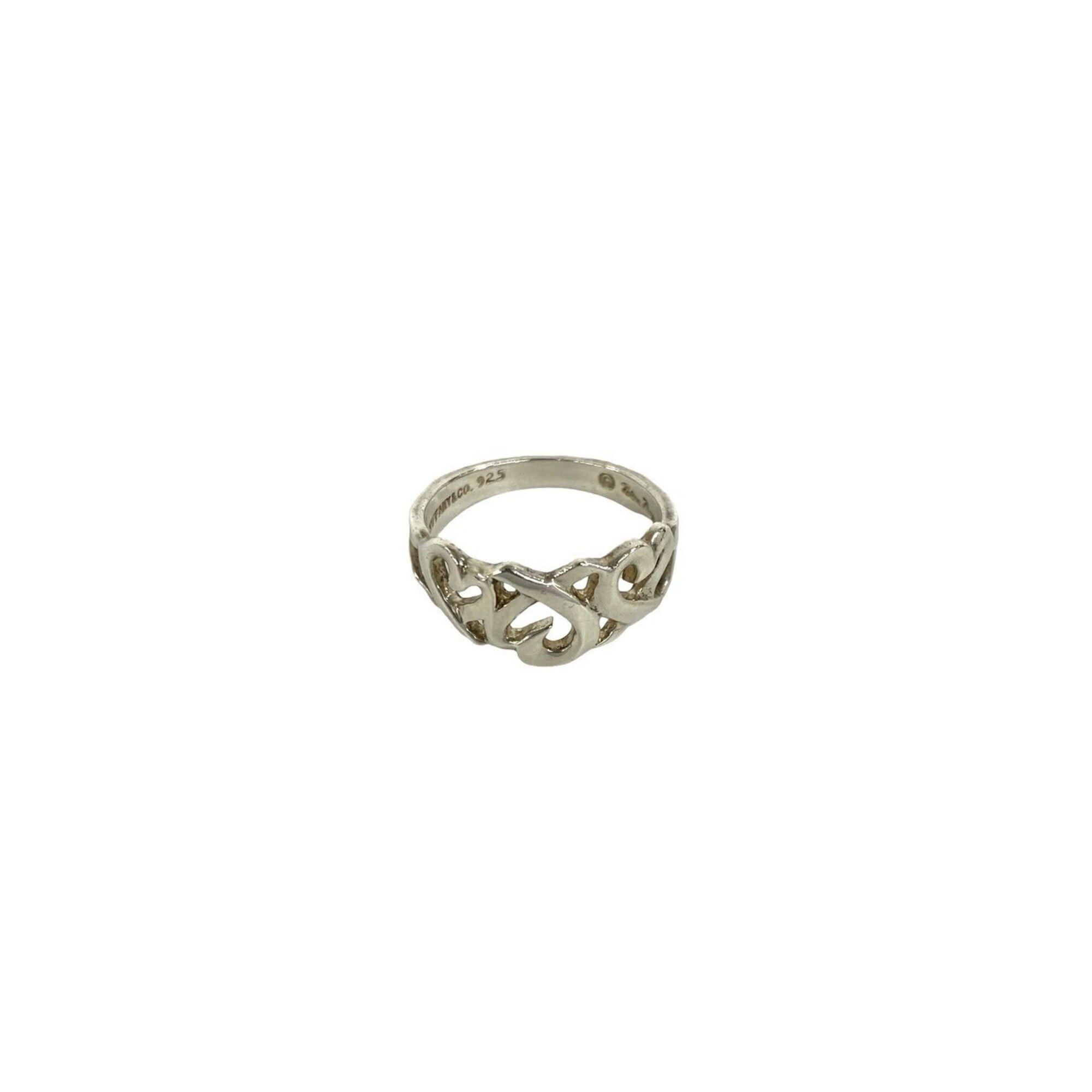 Tiffany & Co. TIFFANY&Co. Tiffany Triple Loving Heart Sterling Silver 925 Ring, Accessory, b0049 Size ONE SIZE - 1 Thumbnail