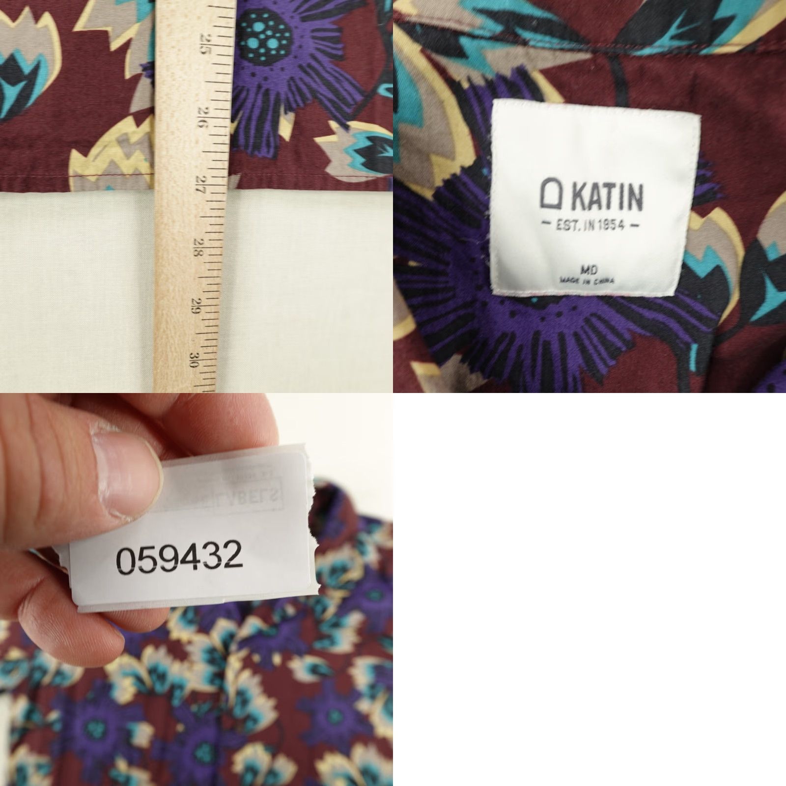 Katin VINTAGE Katin Button-Up Shirt Mens Medium Red Floral Hawaiian Aloha Beach Outdoor Size US M / EU 48-50 / 2 - 8 Thumbnail