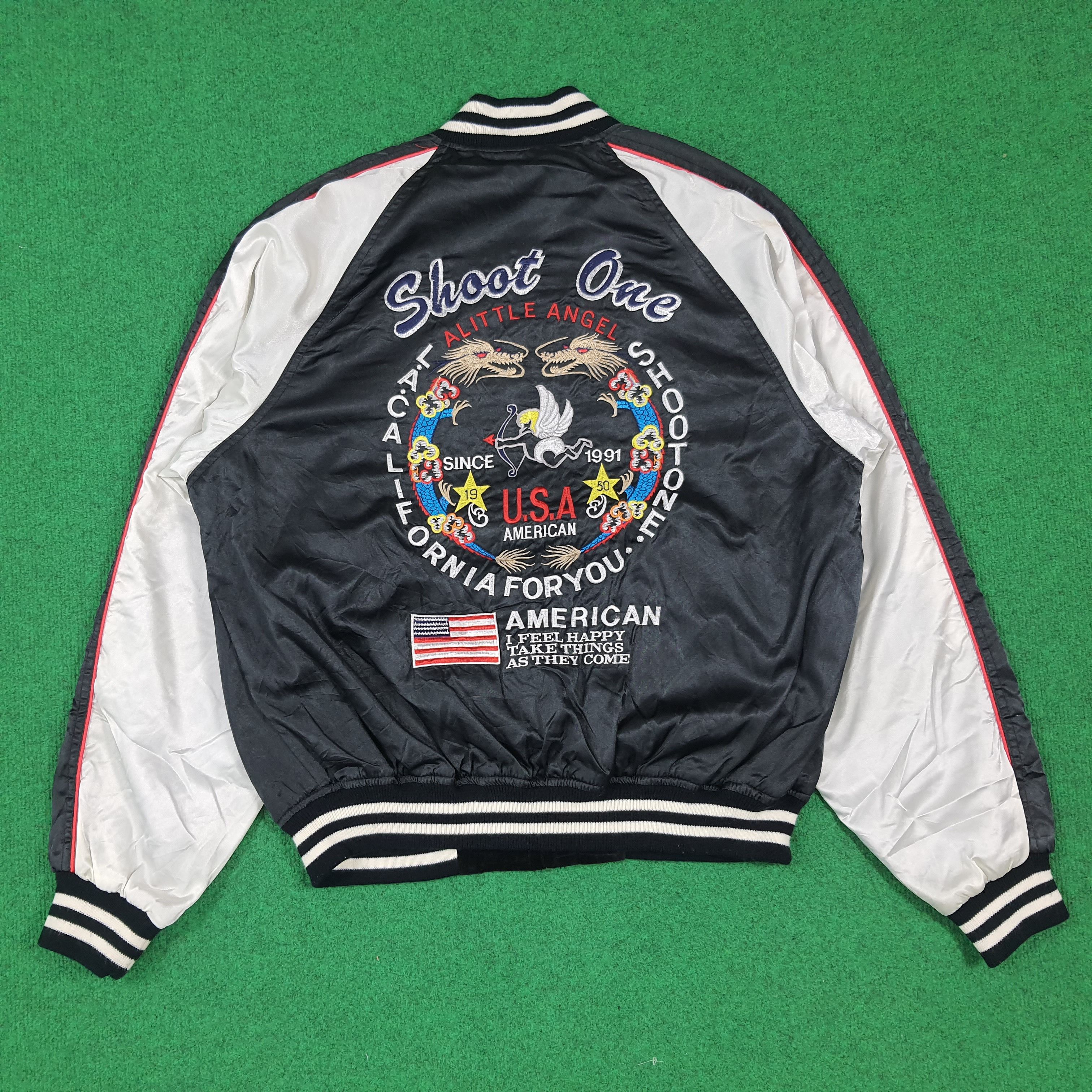 Japanese Brand Shoot One Reversible Sukajan Bomber American Spirit C291N24 Size US M / EU 48-50 / 2 - 1 Thumbnail