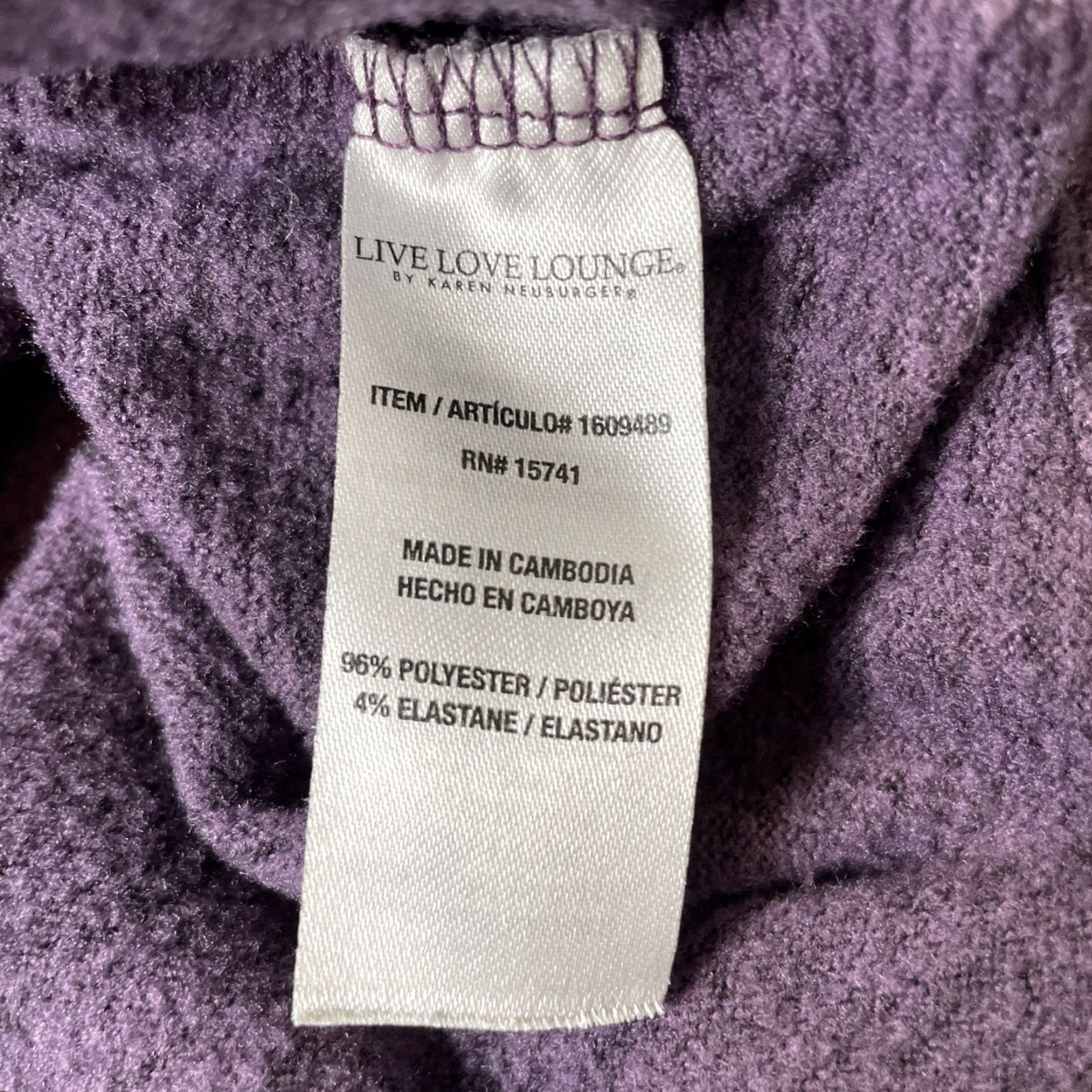 Vintage Karen Neuburger Live Love Lounge Sweatshirt Women’s M Purple Diamond Knit Pullover Crew Neck Long Sleeve All Seasons Casual Size M / US 6-8 / IT 42-44 - 6 Thumbnail