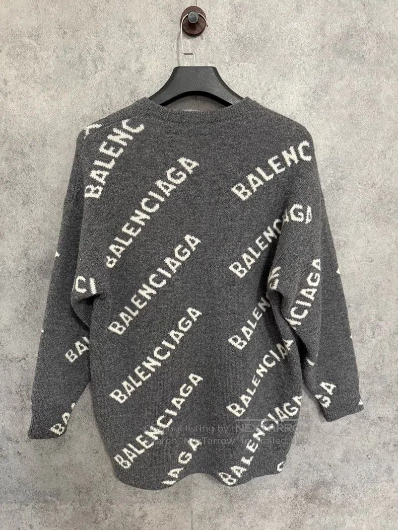 Balenciaga Balenciaga Gray Logo Sweater XS. Size US XS / EU 42 / 0 - 5 Thumbnail