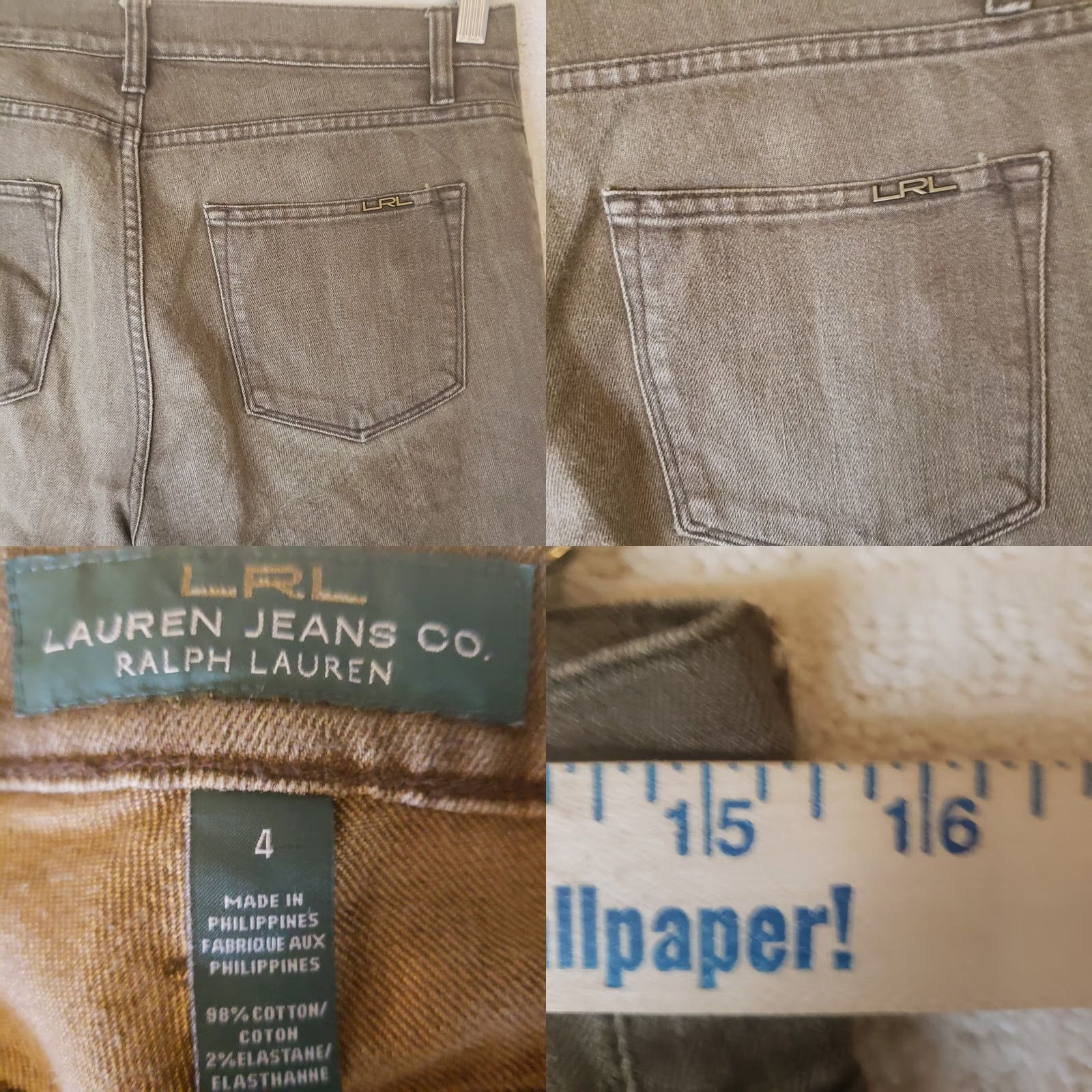 Ralph Lauren Lauren Jean Co. Jeans Brown Denim 30x30 5-Pocket Zip Button Logo Classic Straight Womens Size 4 Distressed No N/A Size 27" / US 4 / IT 40 - 9 Thumbnail