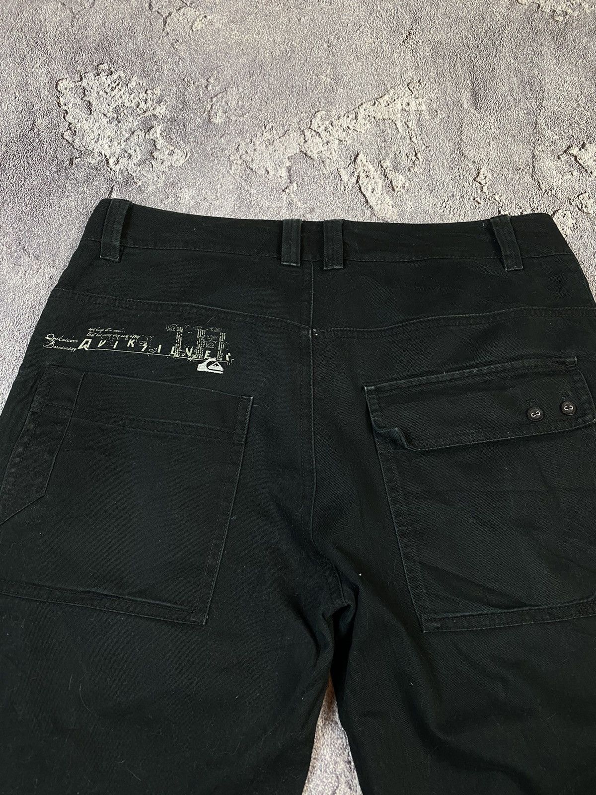 Quiksilver VTG Quiksilver Cargo Black Pants Surf Style Streetwear Size US 31 - 9 Thumbnail
