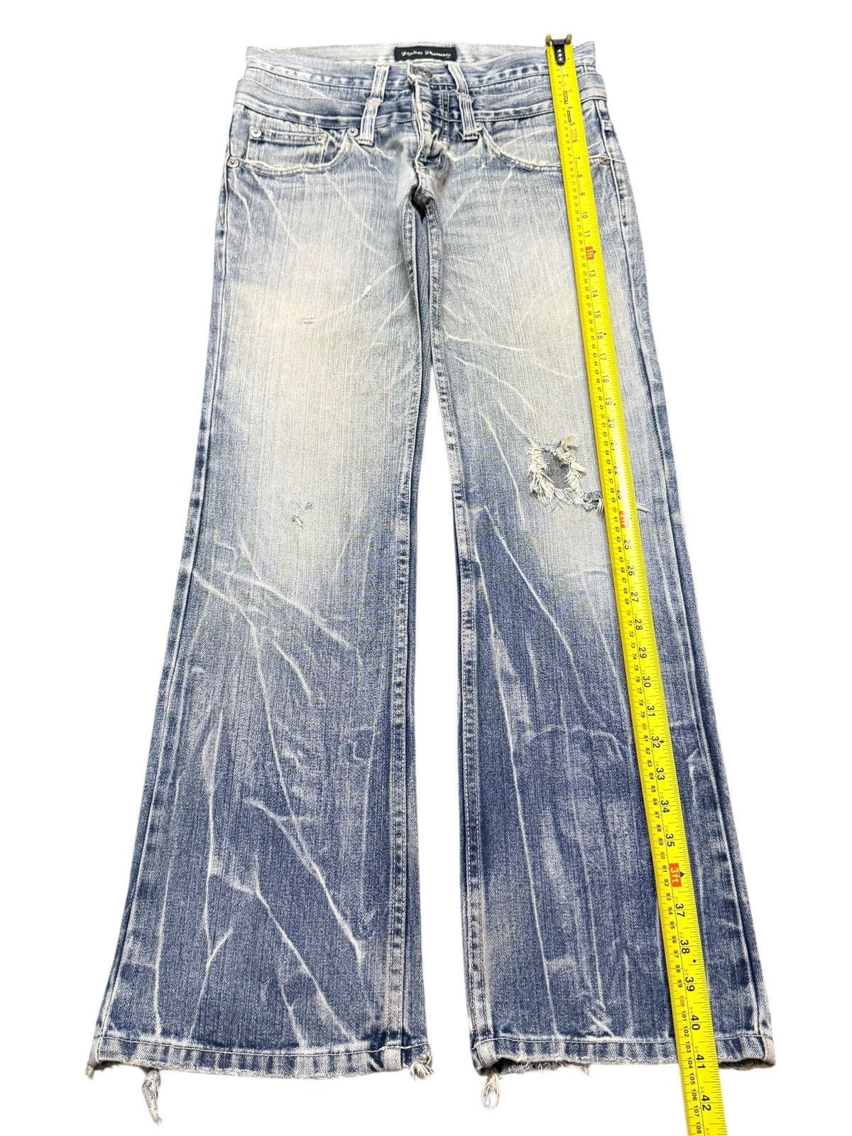 If Six Was Nine Vintage Japan Nylaus Faded Lighting Thunder Wash Wide Leg Size US 31 - 13 Thumbnail