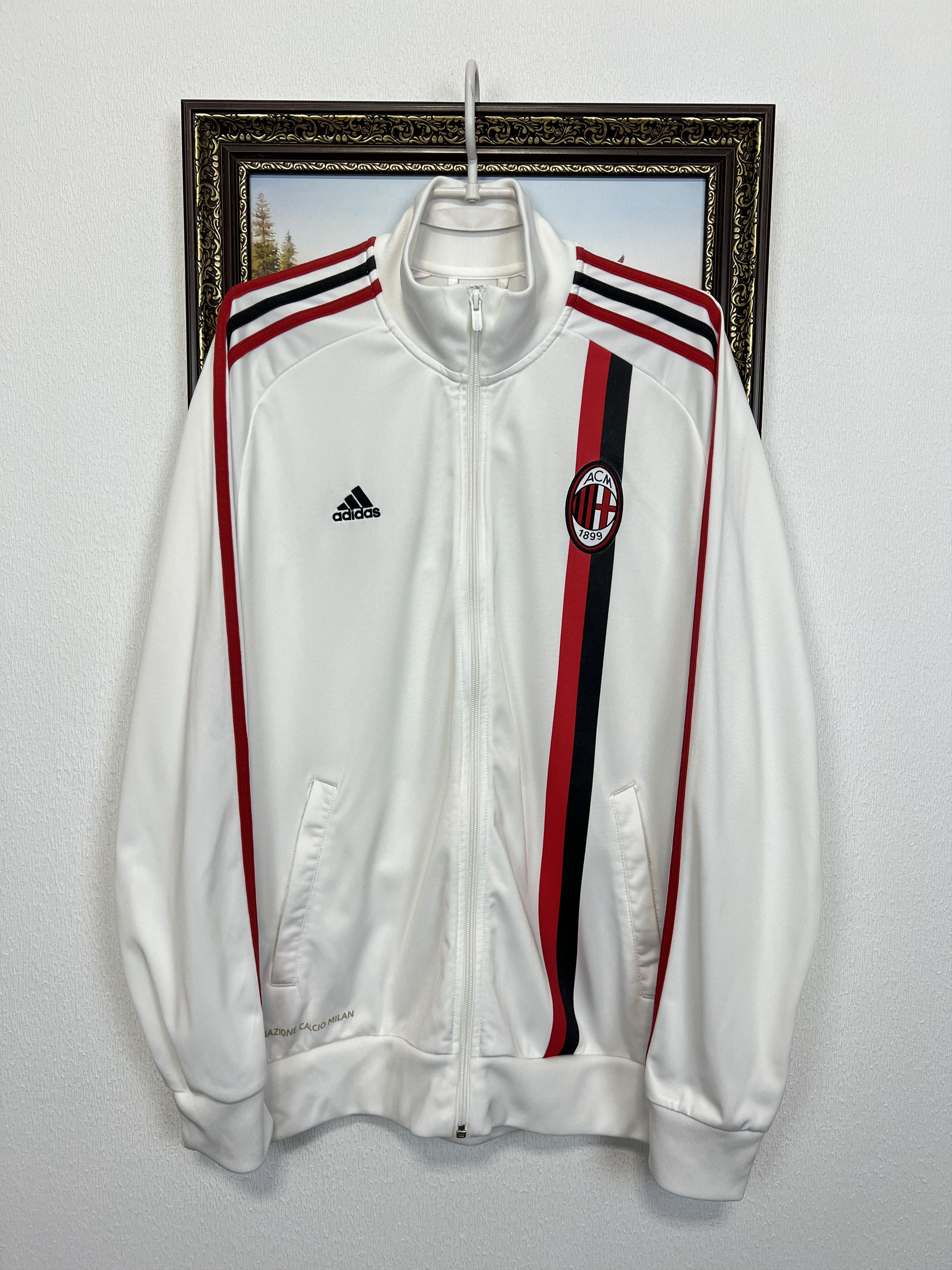 Adidas Vintage AC Milan Football Jacket Soccer Track Top Maglia Size US L / EU 52-54 / 3 - 1 Thumbnail