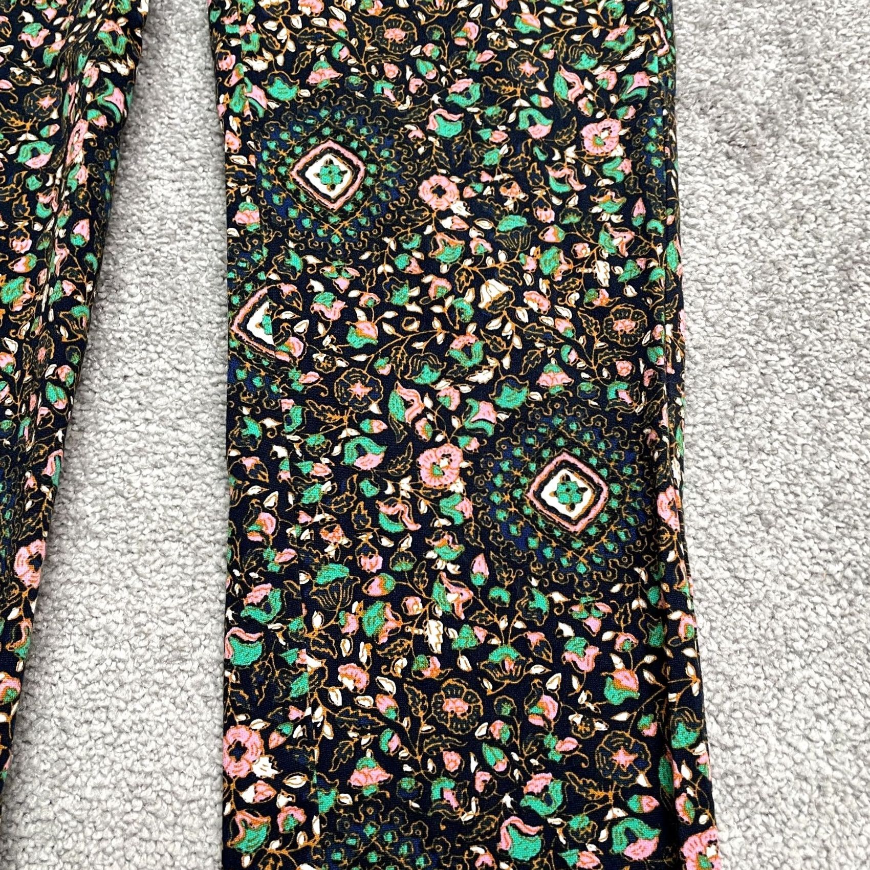 J.Crew J.CREW Pants Womens 00 Navy Blue Floral Mid Rise Casual Ankle Crop Skimmer 28x25 Size 24" / US 00 / IT 34 - 3 Thumbnail