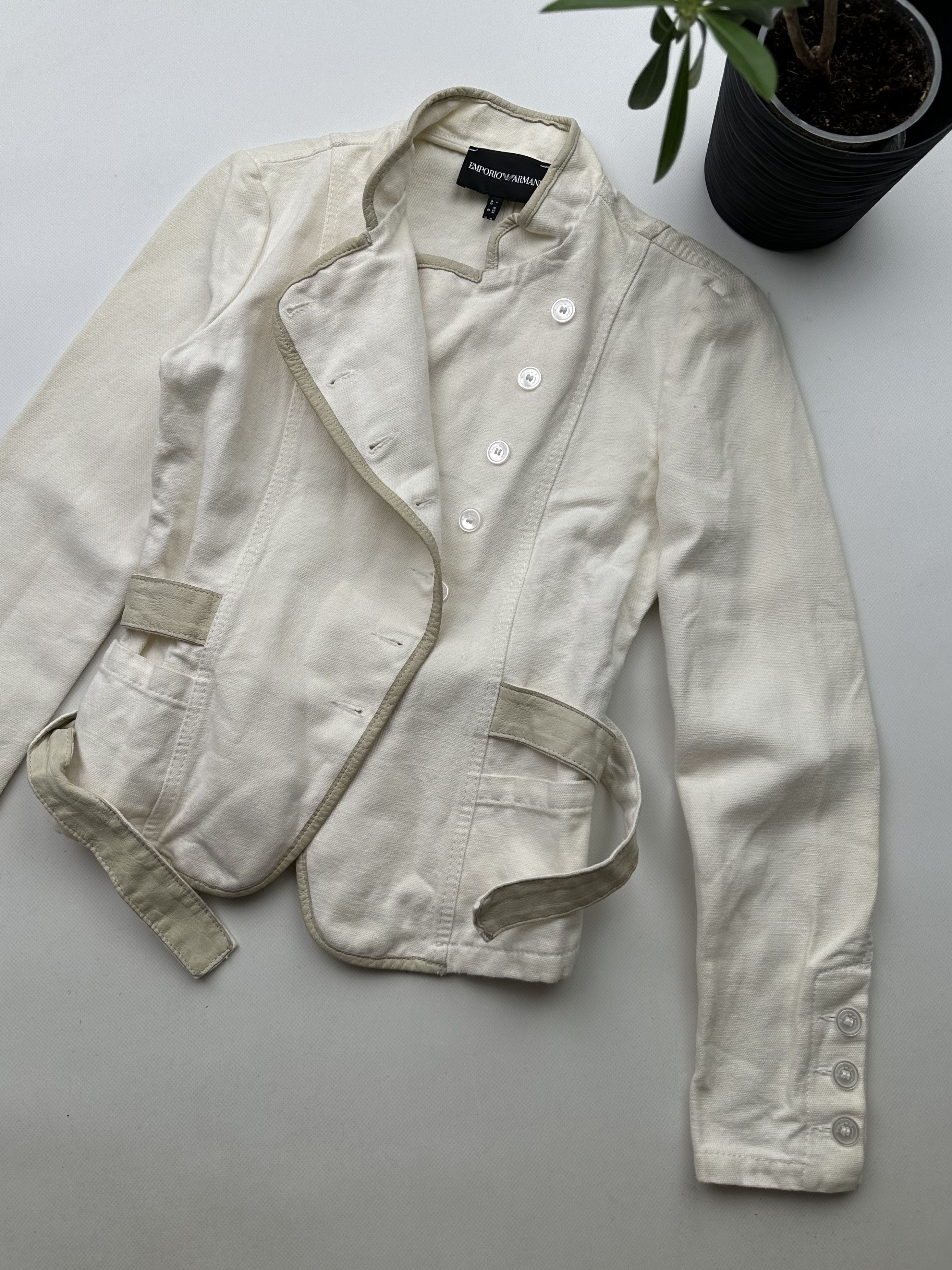 Armani Emporio Armani Asymmetry Jacket With Leather Belt (69) Size M / US 6-8 / IT 42-44 - 3 Thumbnail