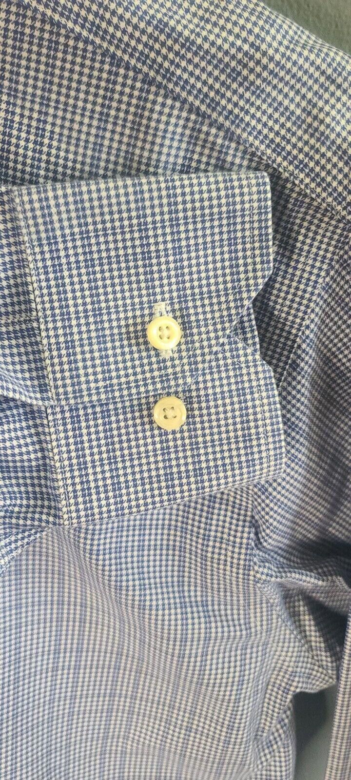 Brooks Brothers Brooks Brothers 346 Men's 15 1/2-4/5 White Blue Slim Fit Size 38R - 5 Thumbnail