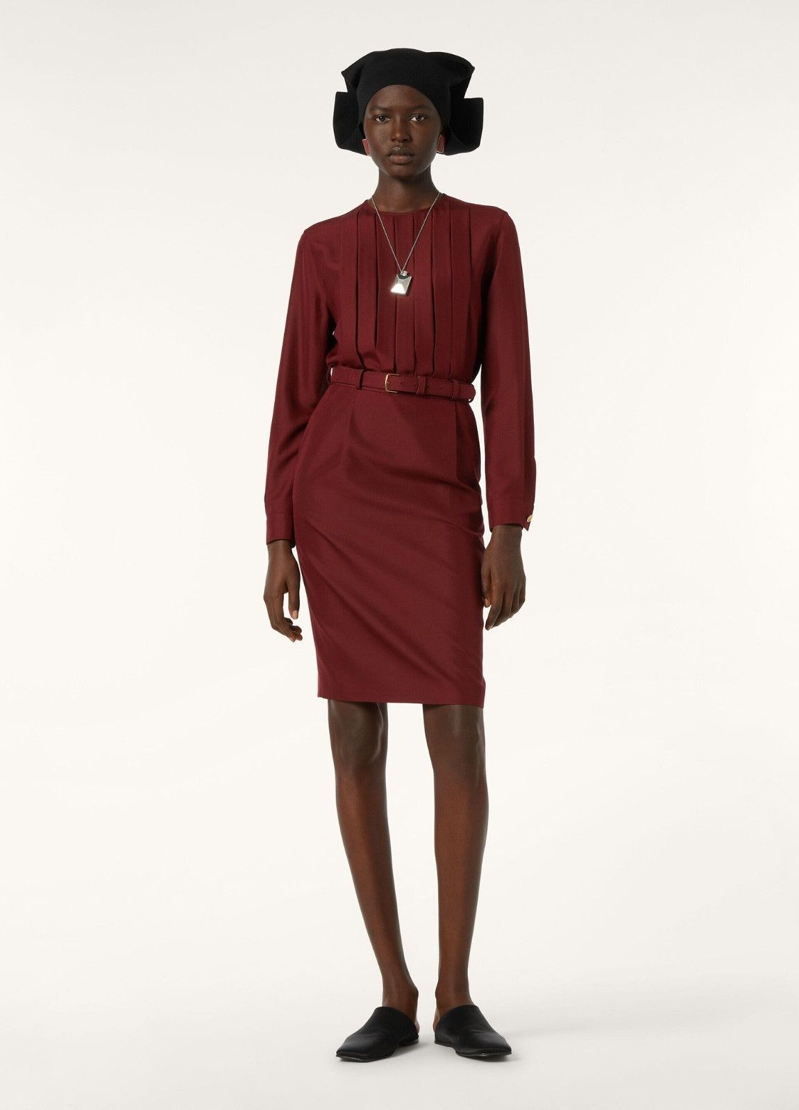 Loro Piana o1srvl11e0526 FAP2656 Emilia Midi Skirt in Burgundy Size 25" / US 0 / IT 36 - 5 Thumbnail