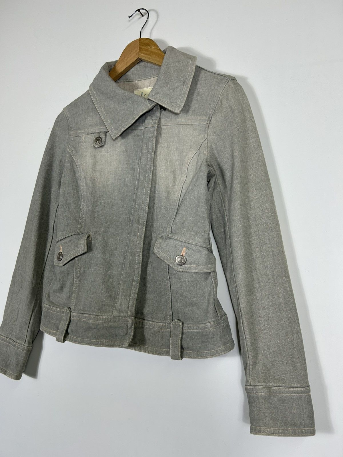 Japanese Brand ⚡️Vintage Y2K Kumiyoku Onward Zipper Denim Jacket Size S / US 4 / IT 40 - 3 Thumbnail
