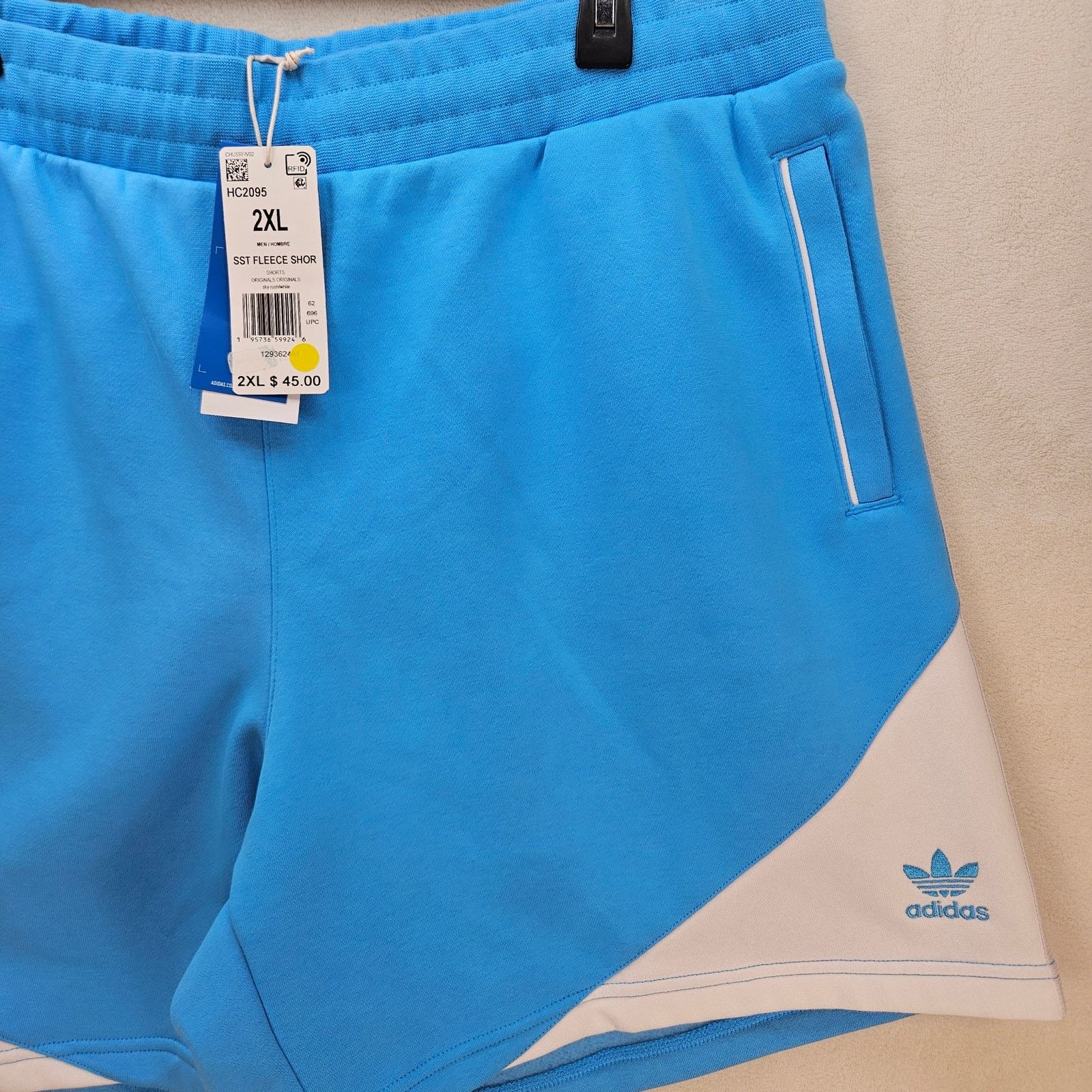 Adidas ADIDAS ORIGINAL MEN'S XXL BLUE WHITE NORTH CAROLINA FLEECE Size US 40 / EU 56 - 2 Thumbnail