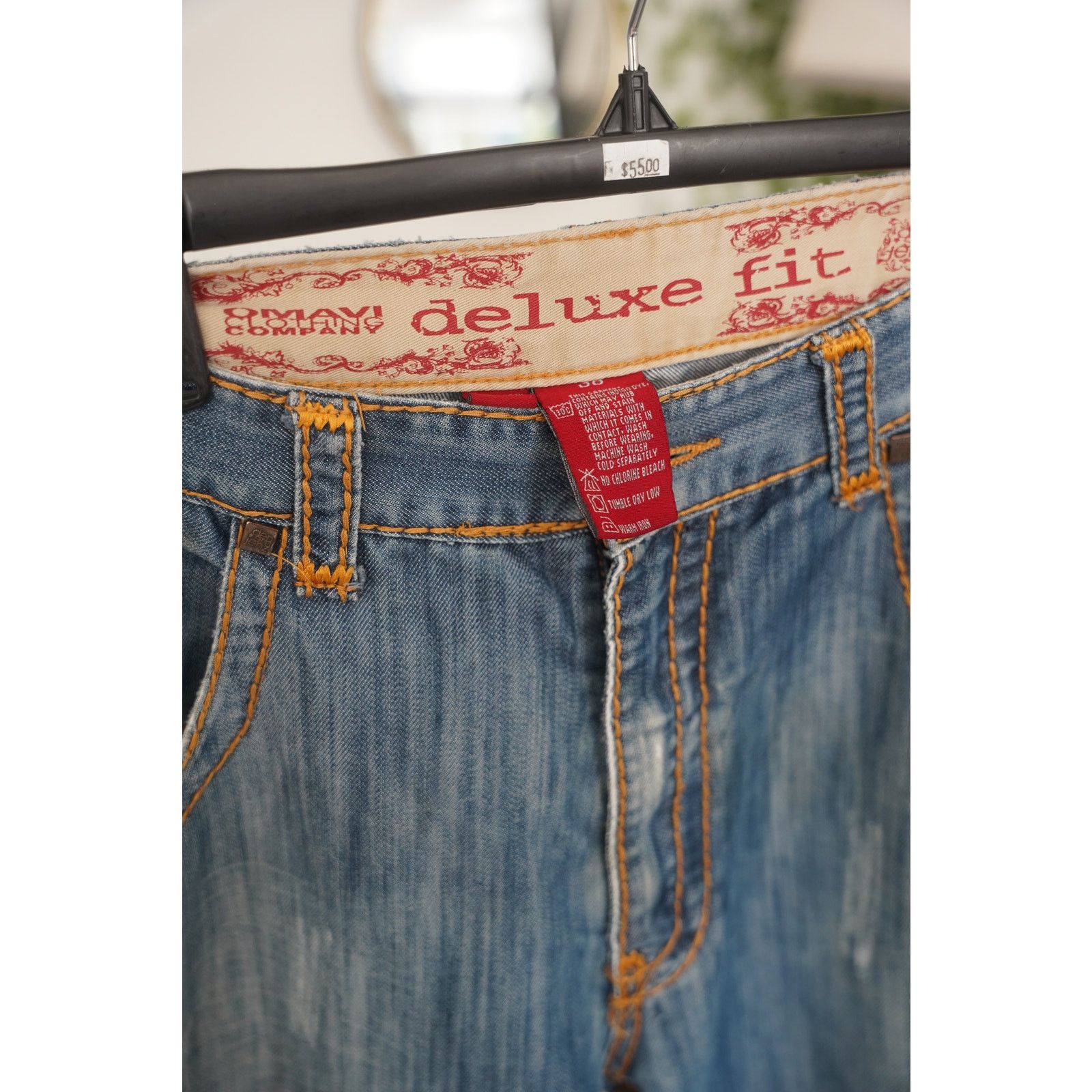 True Religion RARE Y2K Omavi Denim – Frayed Baggy Jeans w/ Heavy Stitch Size US 38 / EU 54 - 4 Thumbnail