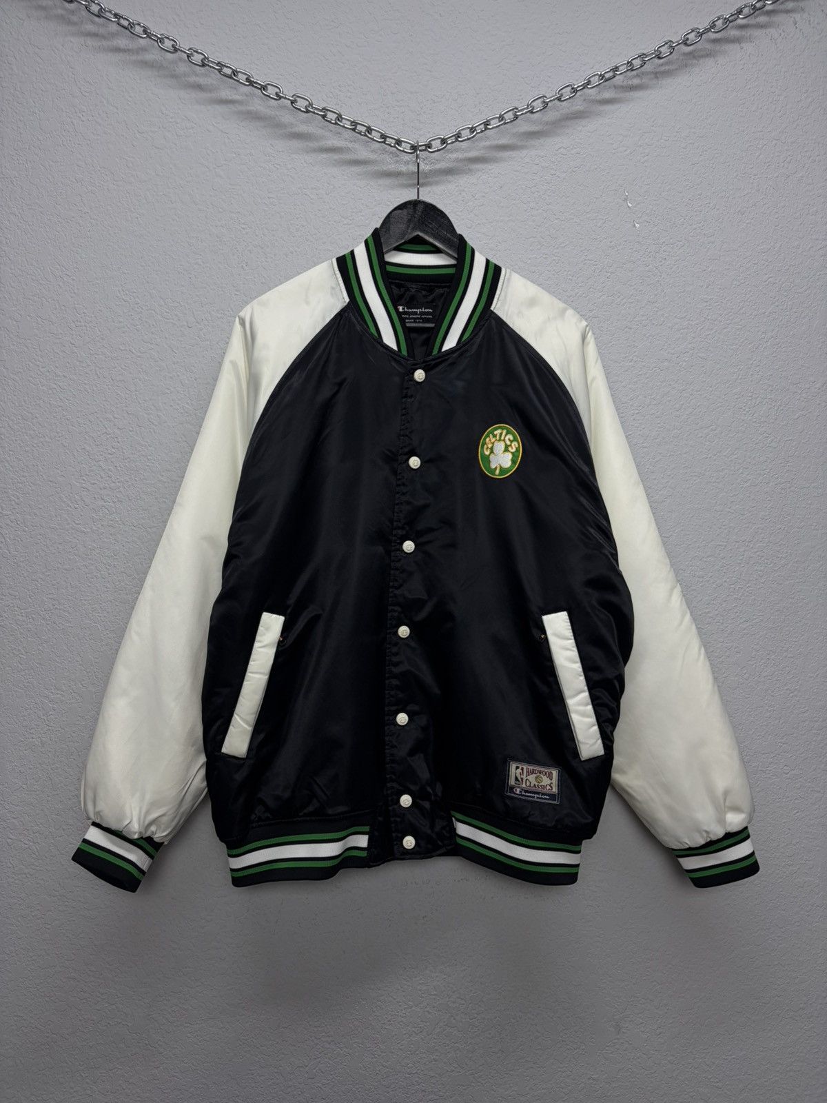 Vintage Champion x NBA Boston Celtics Varsity Satin Bombers