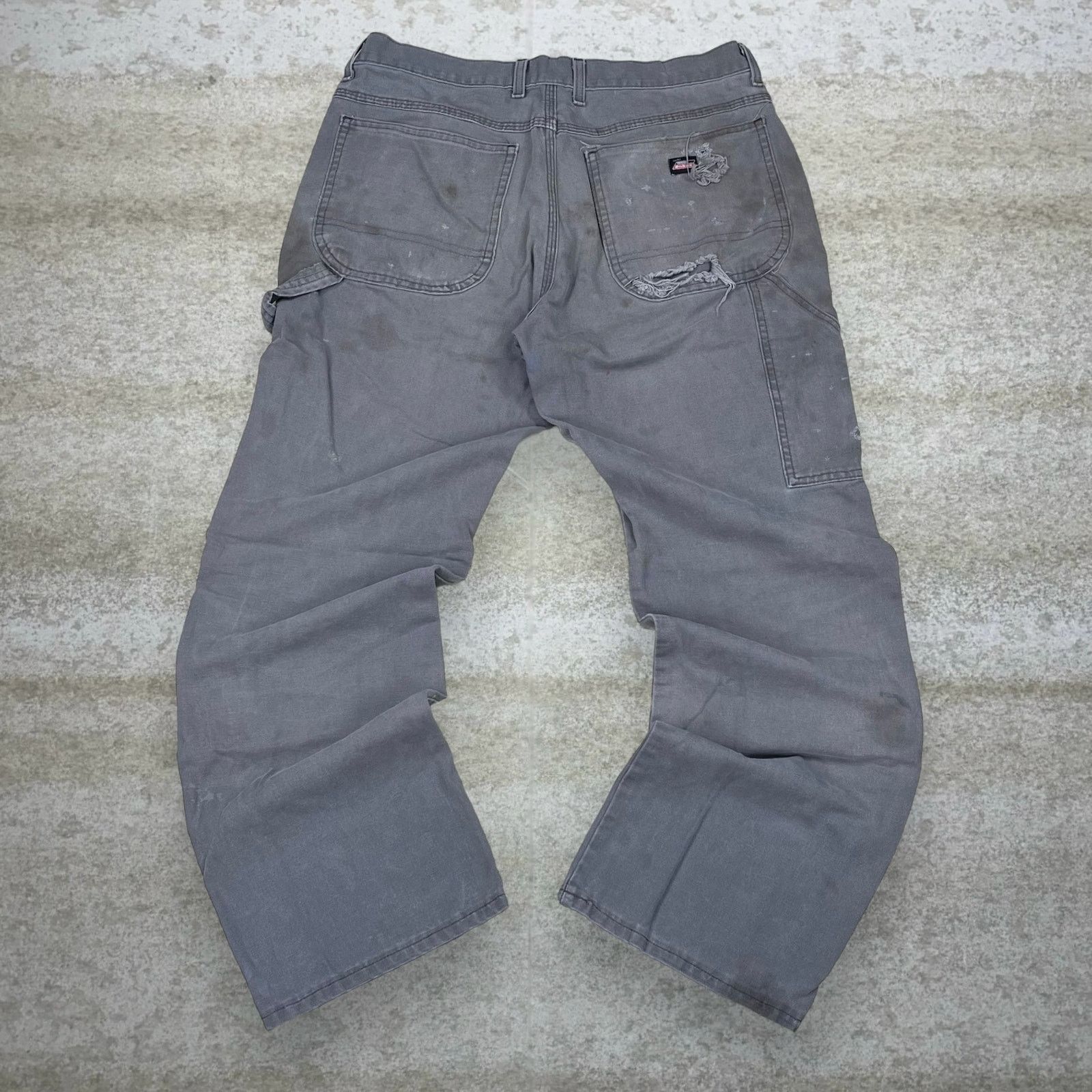 Dickies Vintage 90s Dickies Carpenter Pants 32x32 Baggy Grey Canvas Size US 32 / EU 48 - 1 Thumbnail
