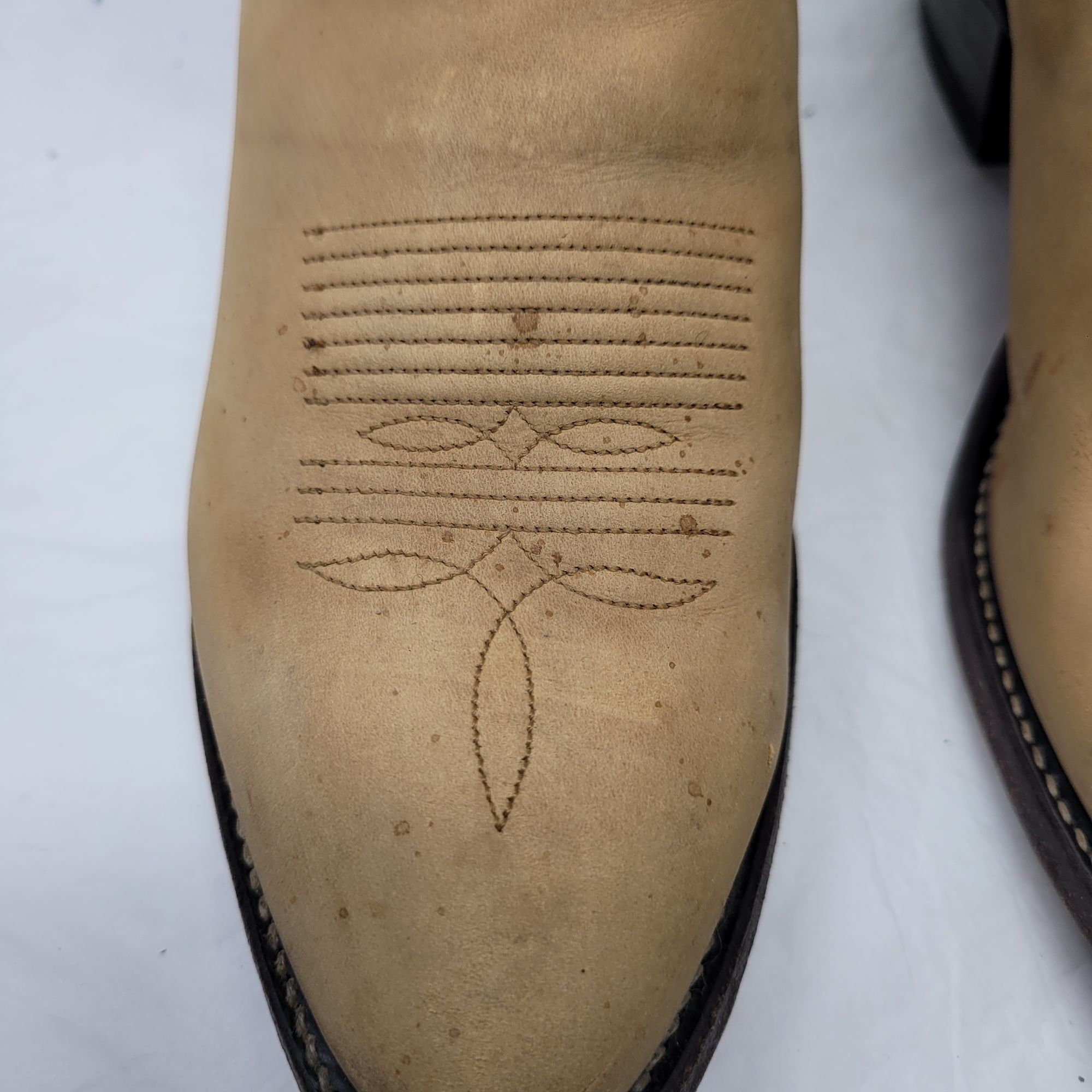 Tony Lama VTG Mens Tony Lama Tan Leather Western Cowboy Boots Sz 9.5 E Size US 9.5 / EU 42-43 - 8 Thumbnail