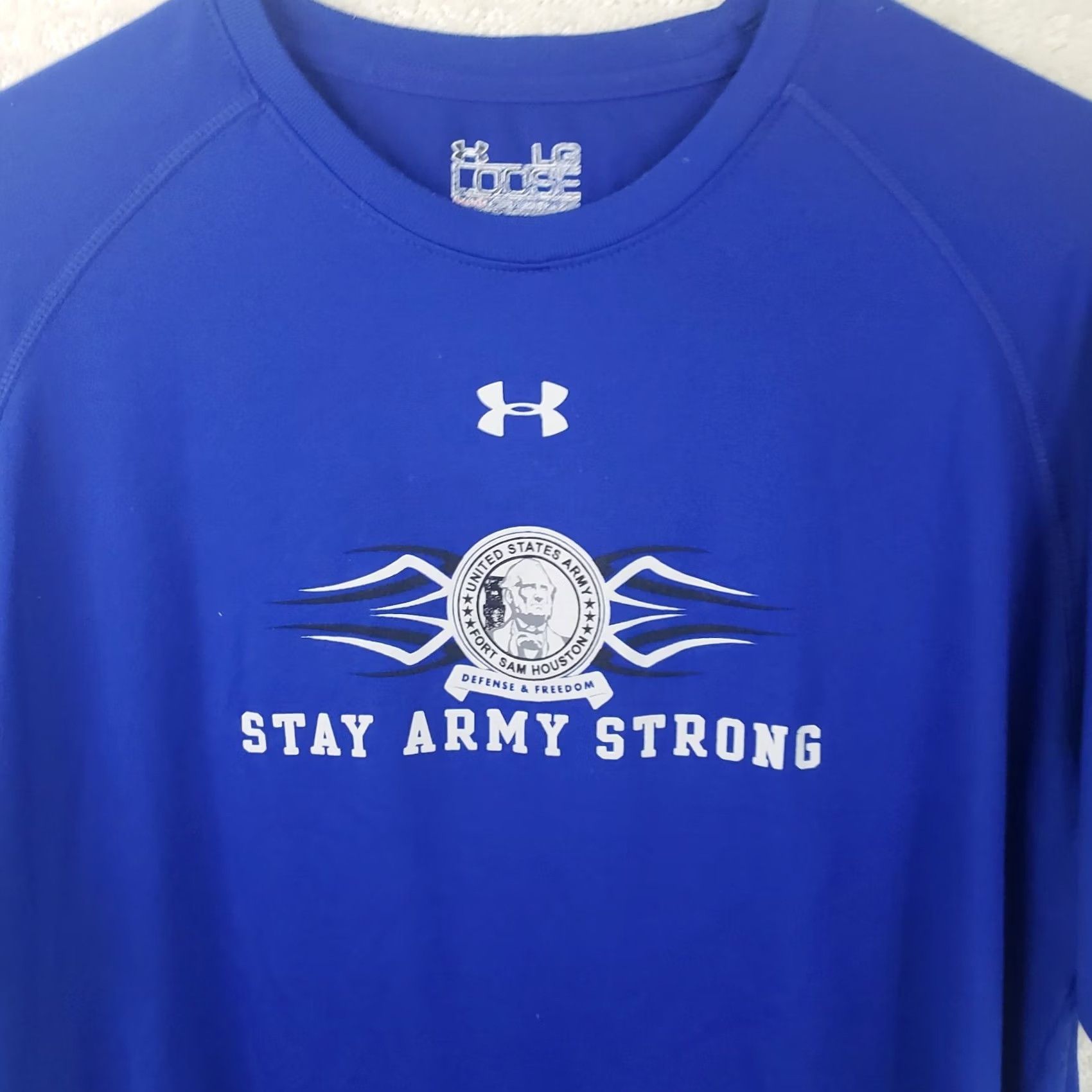 Under Armour Under Armour T-Shirt Men's L Blue Loose Heatgear Stay Army Strong SS Quick Dry Size US L / EU 52-54 / 3 - 3 Thumbnail