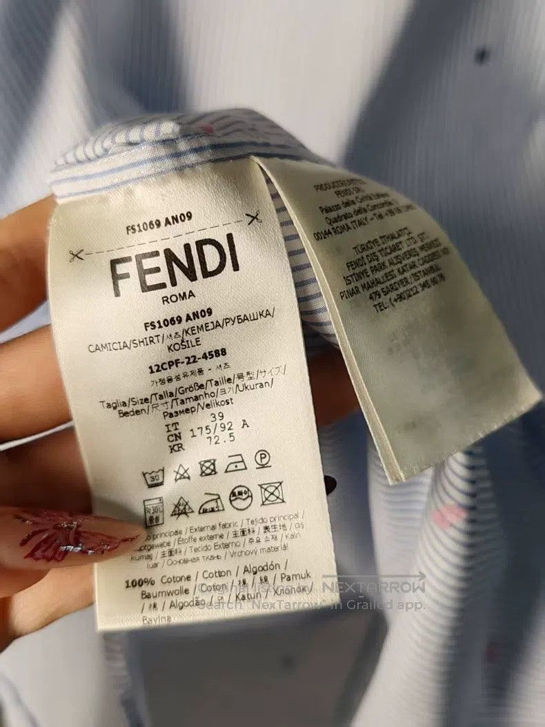Fendi Fendi size 39 Full Print Short Sleeve Shirt Size US XXS / EU 40 - 4 Thumbnail