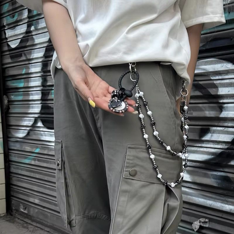 Japanese Brand × Jewelry Bilayer Black White lucky Dice Baccarat Pearl Pants chain Size ONE SIZE - 1 Thumbnail
