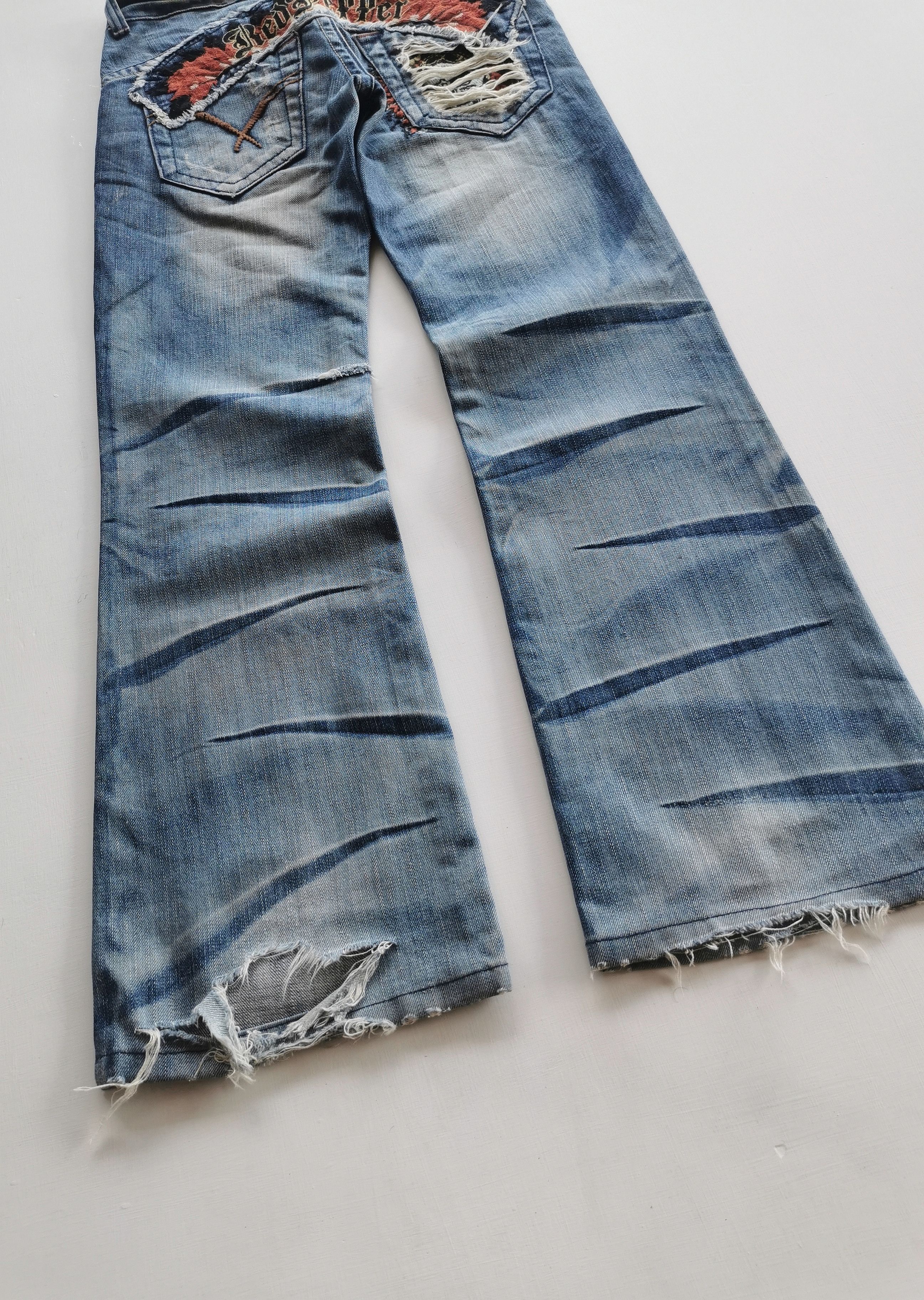 If Six Was Nine Avantgarde Red Pepper Flared Jeans Size 28" / US 6 / IT 42 - 5 Thumbnail