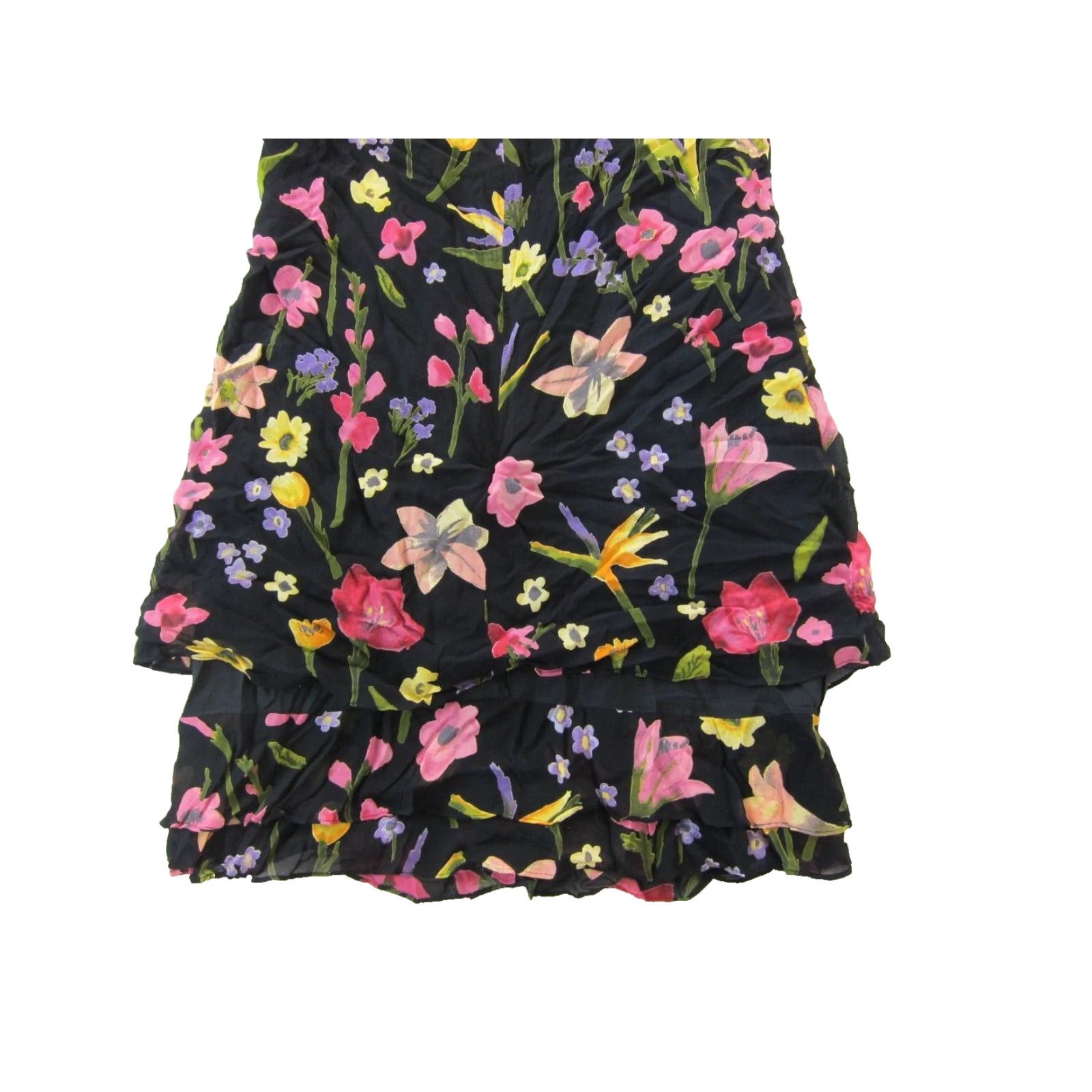 Liz Claiborne Vintage Liz Claiborne Rayon Black Pink Floral Short Sleeve Tunic Smock Dress 12 Size 34" / US 12 / IT 48 - 7 Thumbnail
