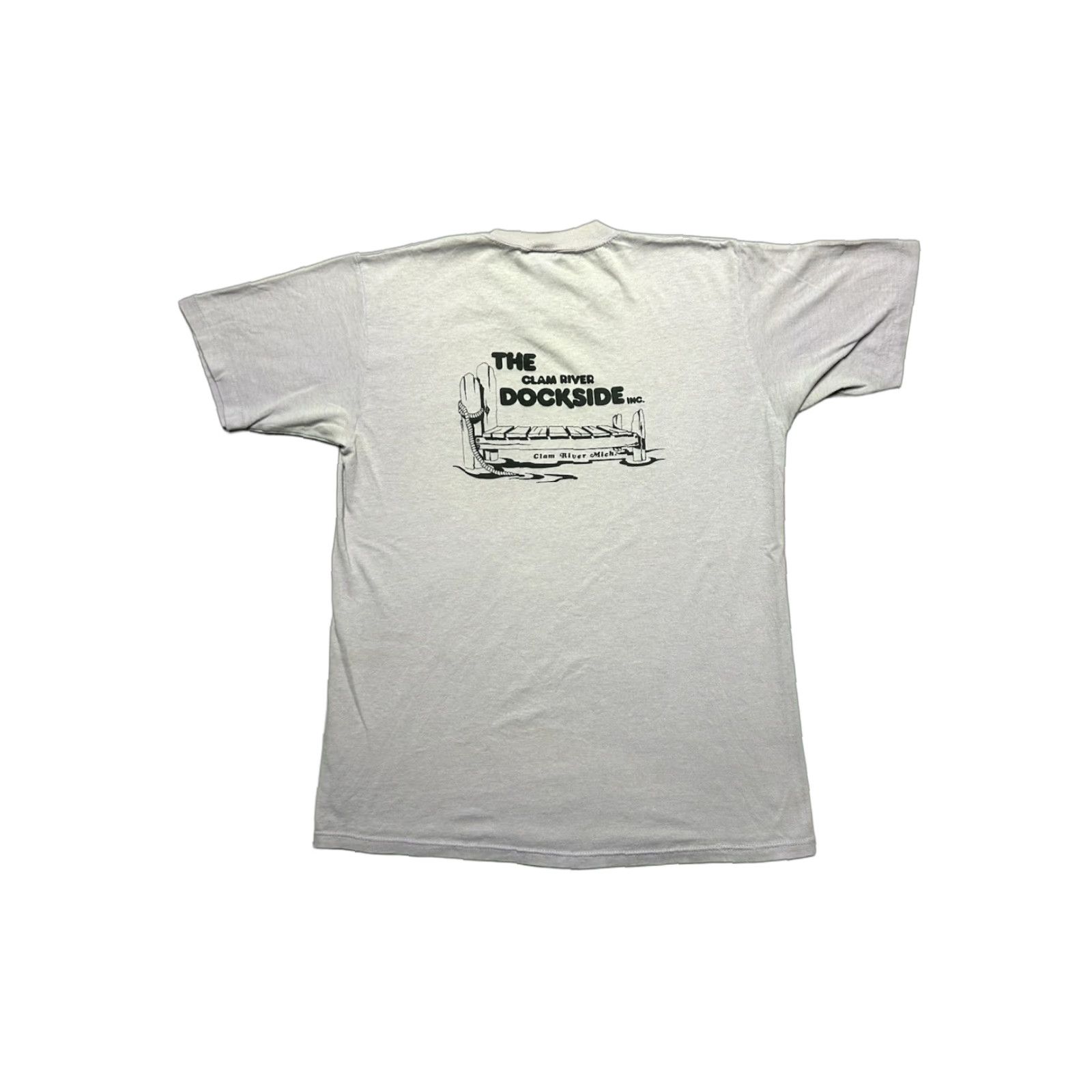 Jerzees VINTAGE 80s Jerzees T-Shirt the clam river dockside Michigan restaurant Purple Large Men Size US L / EU 52-54 / 3 - 1 Thumbnail