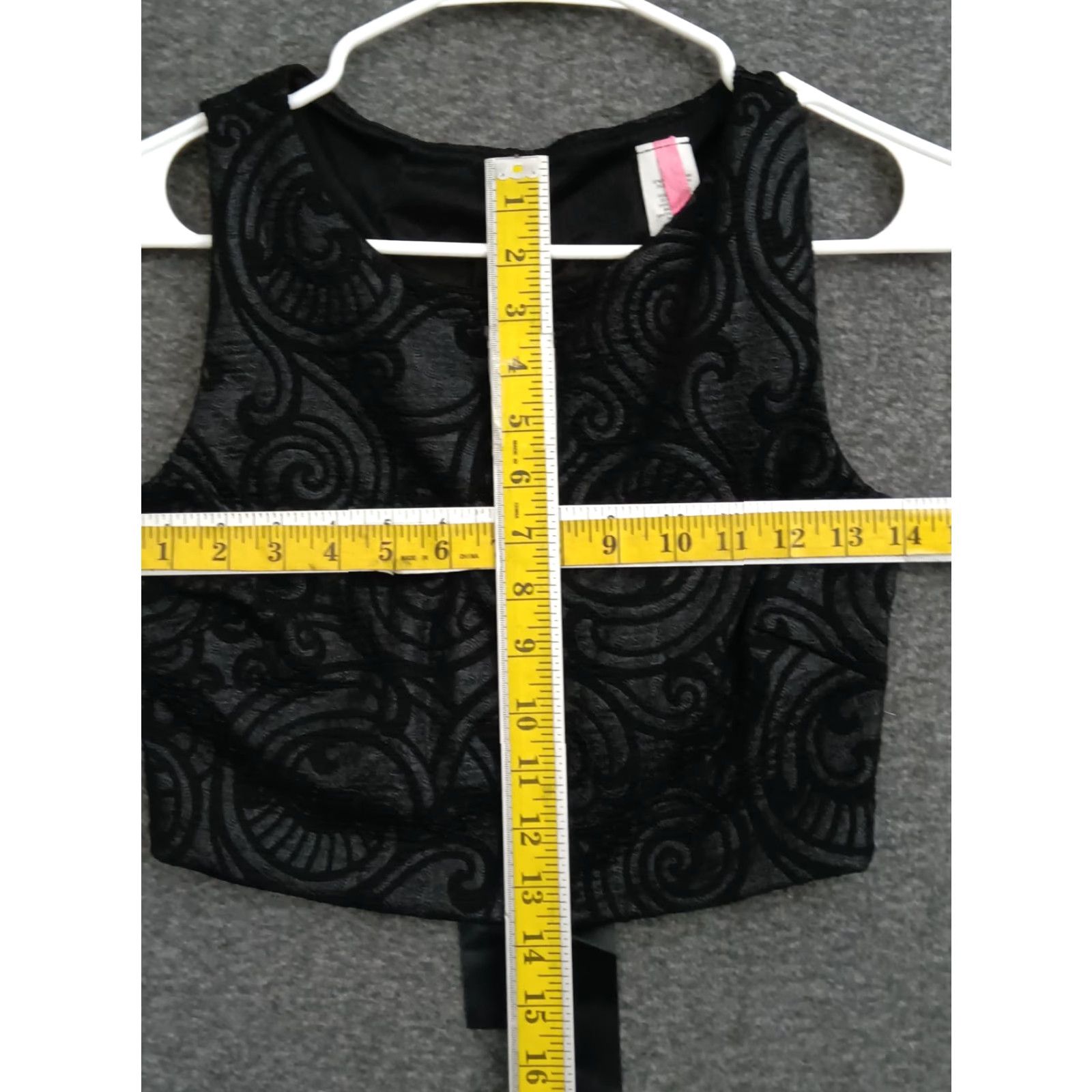 Vintage Codigo Top Womens L Black Paisley Sleeveless Back Tie Formal Crop Size L / US 10 / IT 46 - 6 Thumbnail