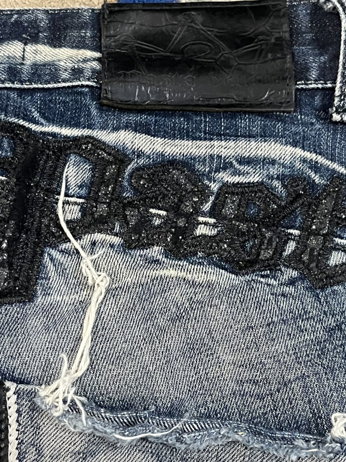 Beauty Beast Vintage Pasta Denim Flare Punk Ripped Jeans Size US 31 - 16 Thumbnail