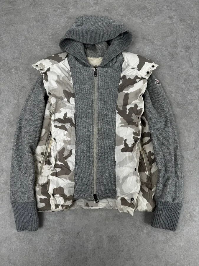 Moncler Moncler Grey Wool Camouflage Hybrid Puffer Jacket Size US L / EU 52-54 / 3 - 2 Thumbnail