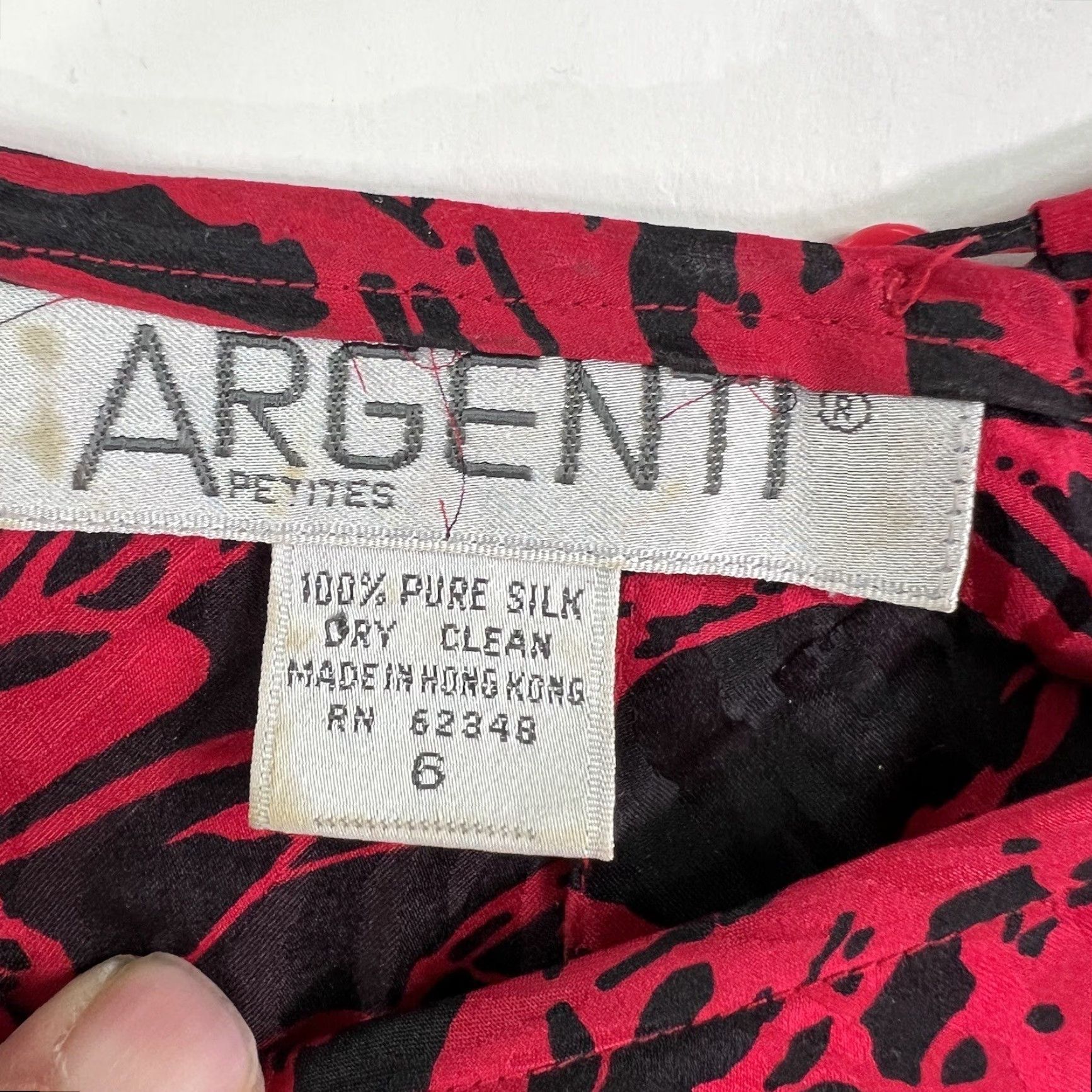 Vintage VINTAGE Argenti Rose Floral 100% Silk Dress Womens Size 6 Red Black Knee Length Long Sleeve Round Neck Jacket Dress Size M / US 6-8 / IT 42-44 - 6 Thumbnail