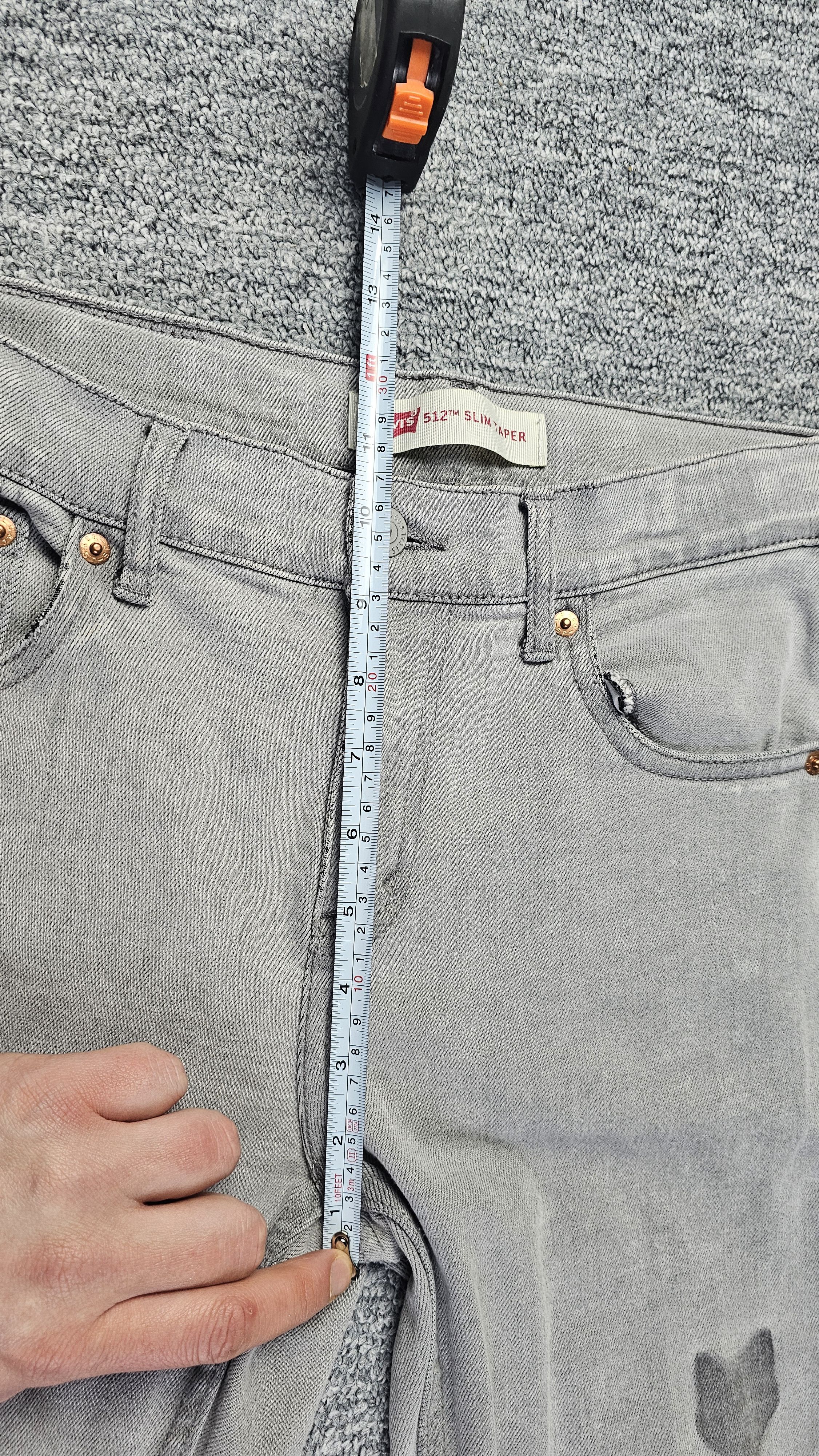 Levi's Levis 512 Slim Taper Jeans Women 29 Gray Heart Patch Y2K Size 29" - 15 Thumbnail