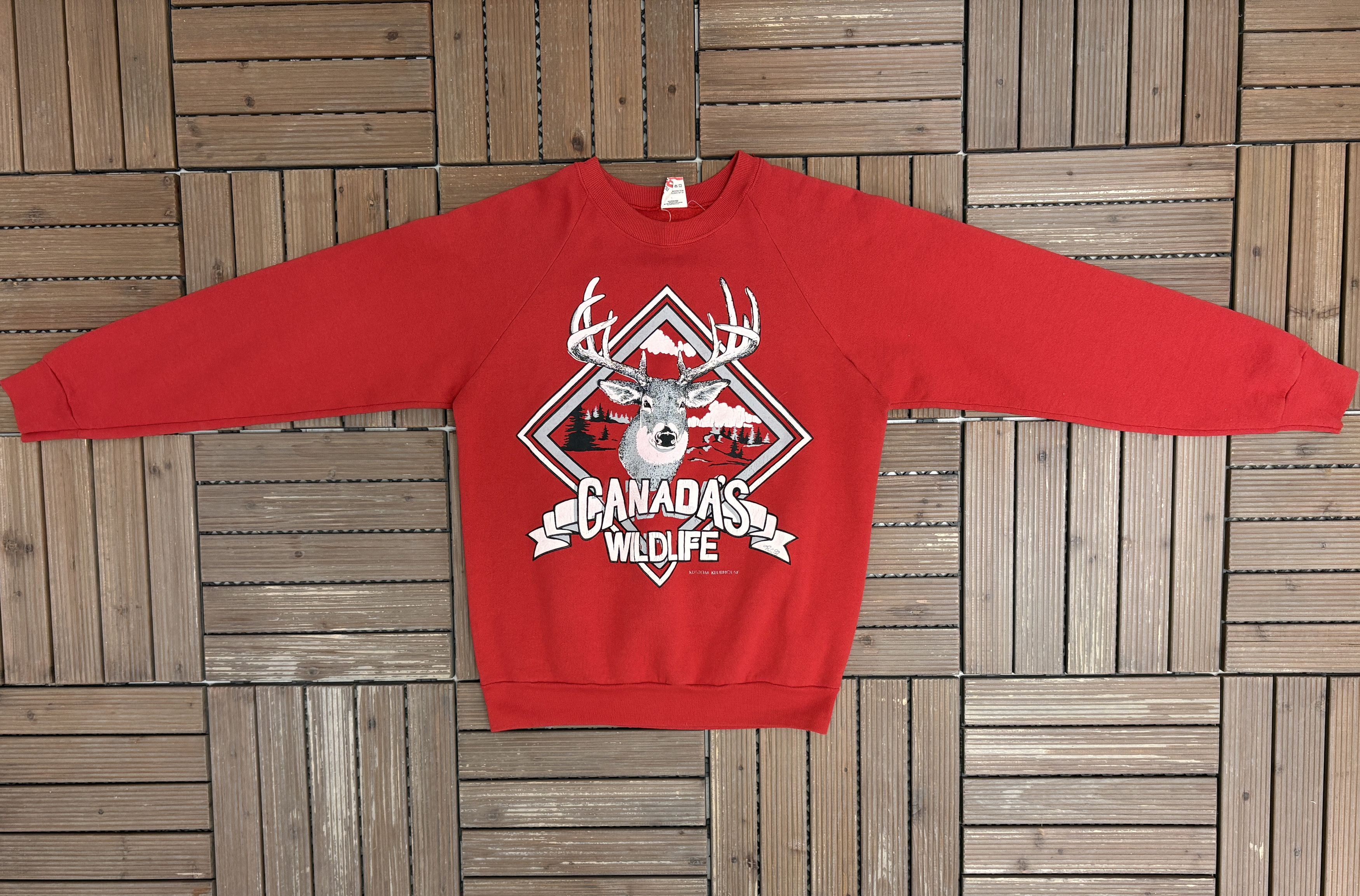 Vintage Canada's Wildlife Vintage Red Crewneck Sweater Size US L / EU 52-54 / 3 - 5 Thumbnail