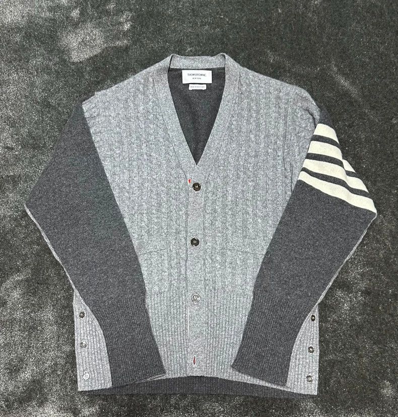 Thom Browne Thom BrowneStitching illusion cashmere cardigan pullover s Size US XL / EU 56 / 4 - 1 Thumbnail