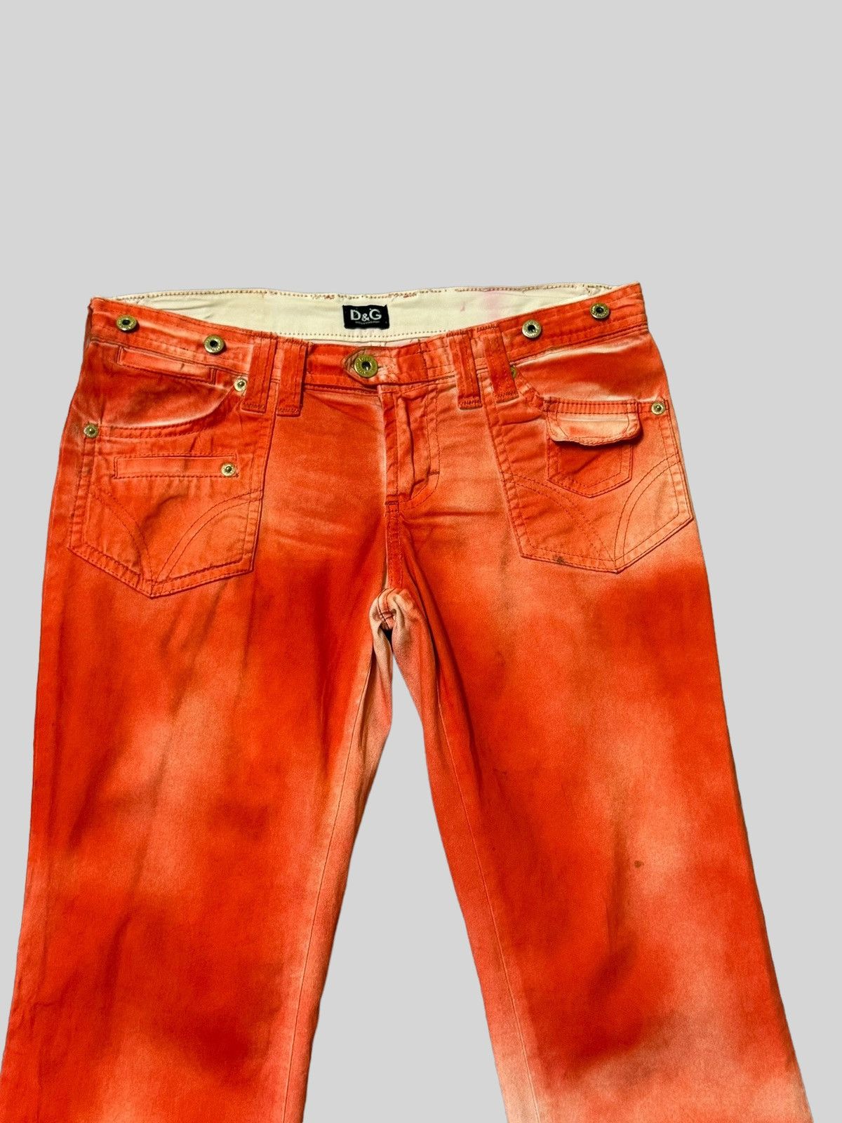 Dolce & Gabbana Flared Orange Claw Mark Dolce & Gabanna Pants. Size 29" - 3 Thumbnail