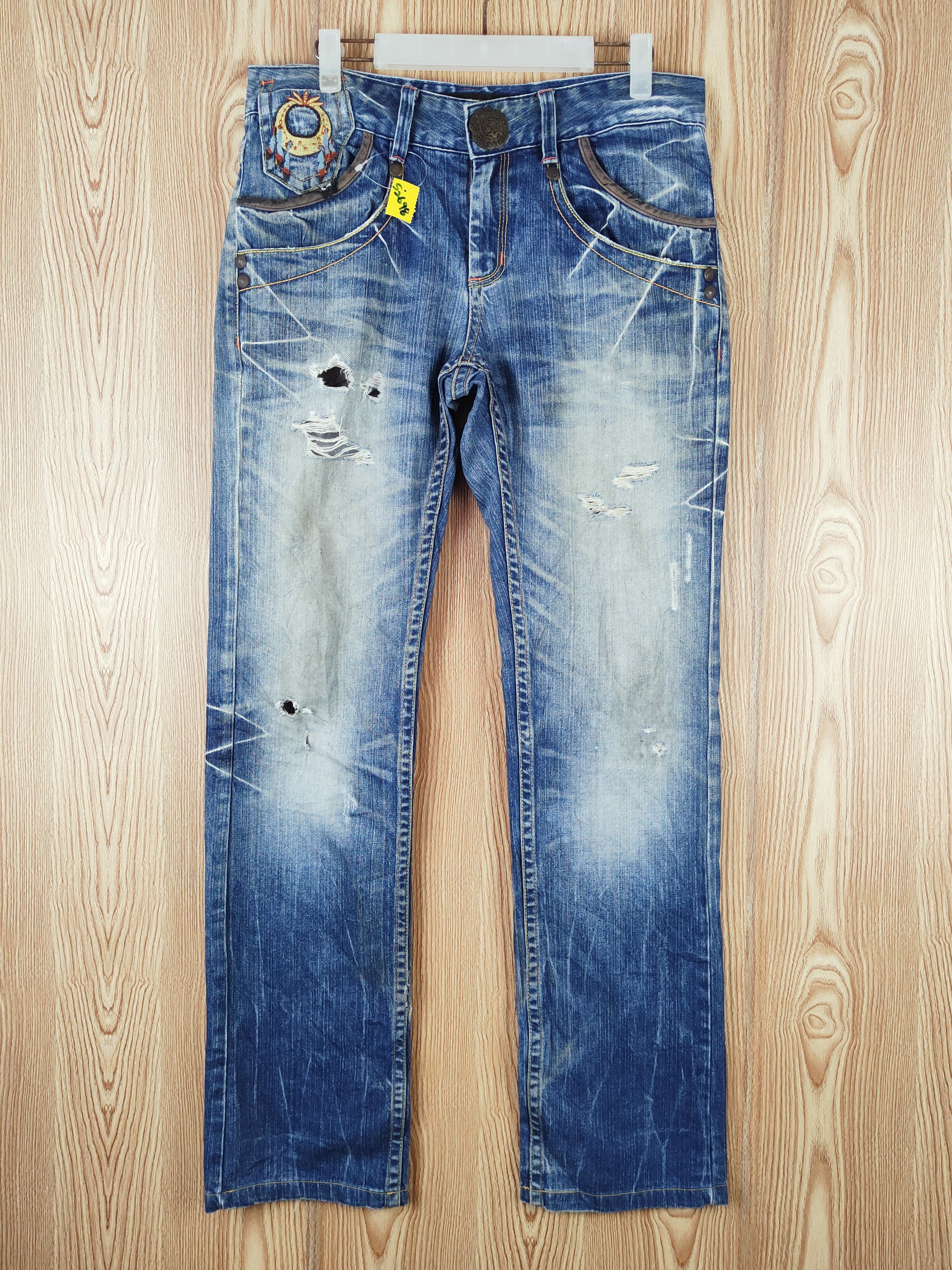 Japanese Brand Redpepper Blue Distressed Ripped Jeans #S2698 Size 31" - 1 Thumbnail
